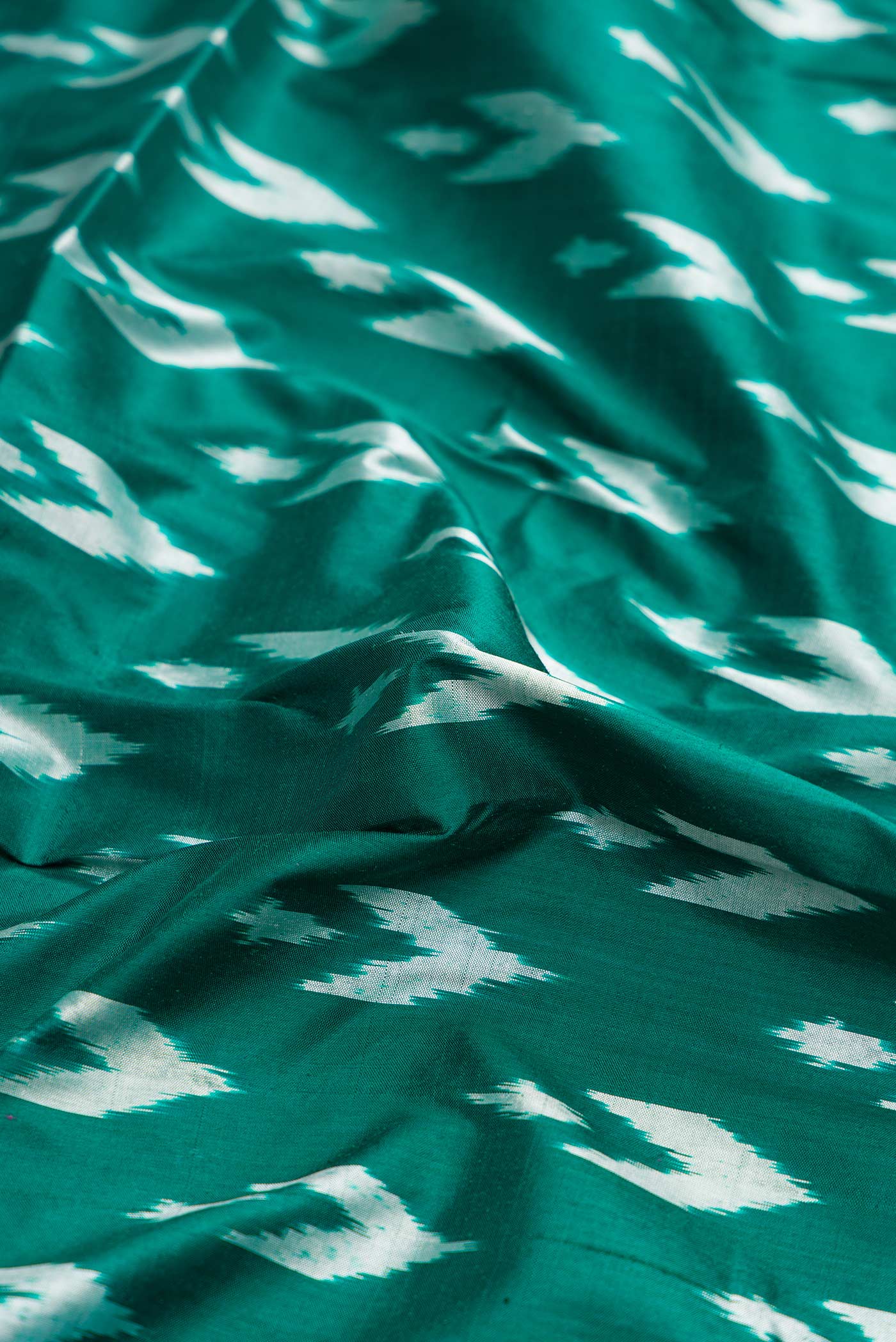 Green Pochampally Silk Saree - Image 2
