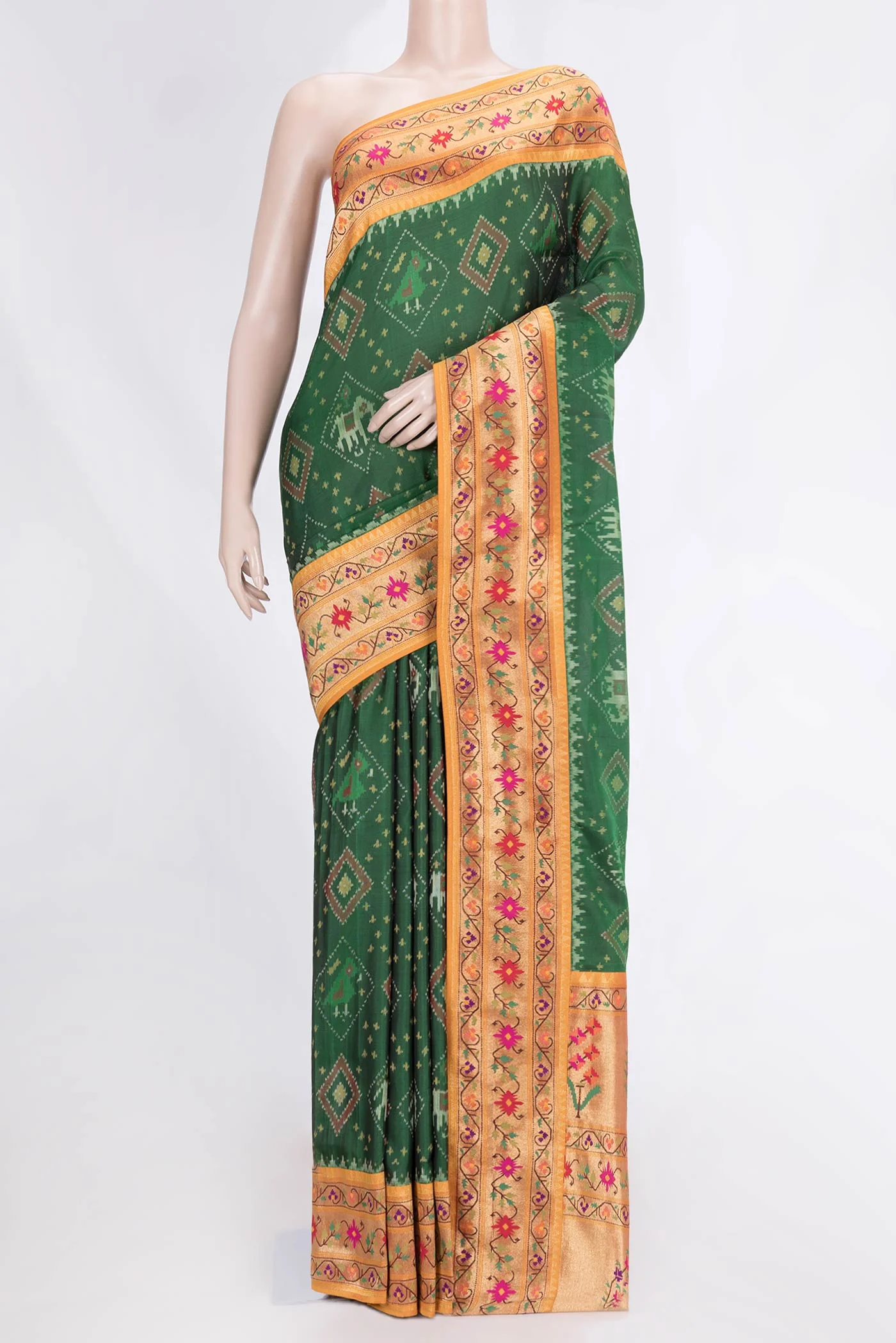 Green Pochampally Silk Saree