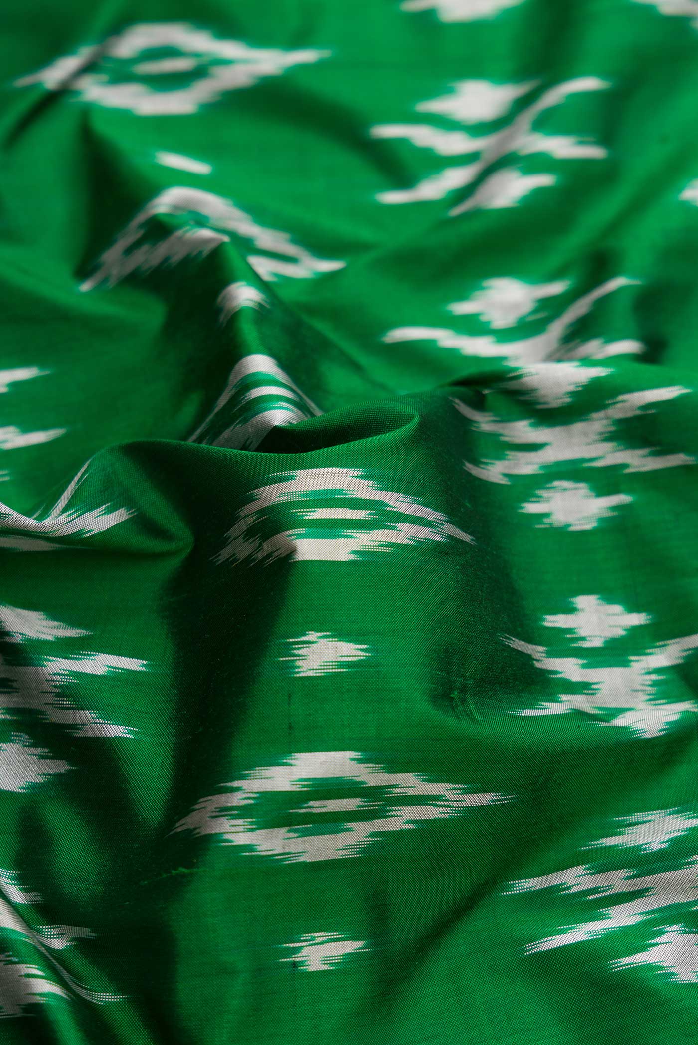 Green Pochampally Silk Saree - Image 2