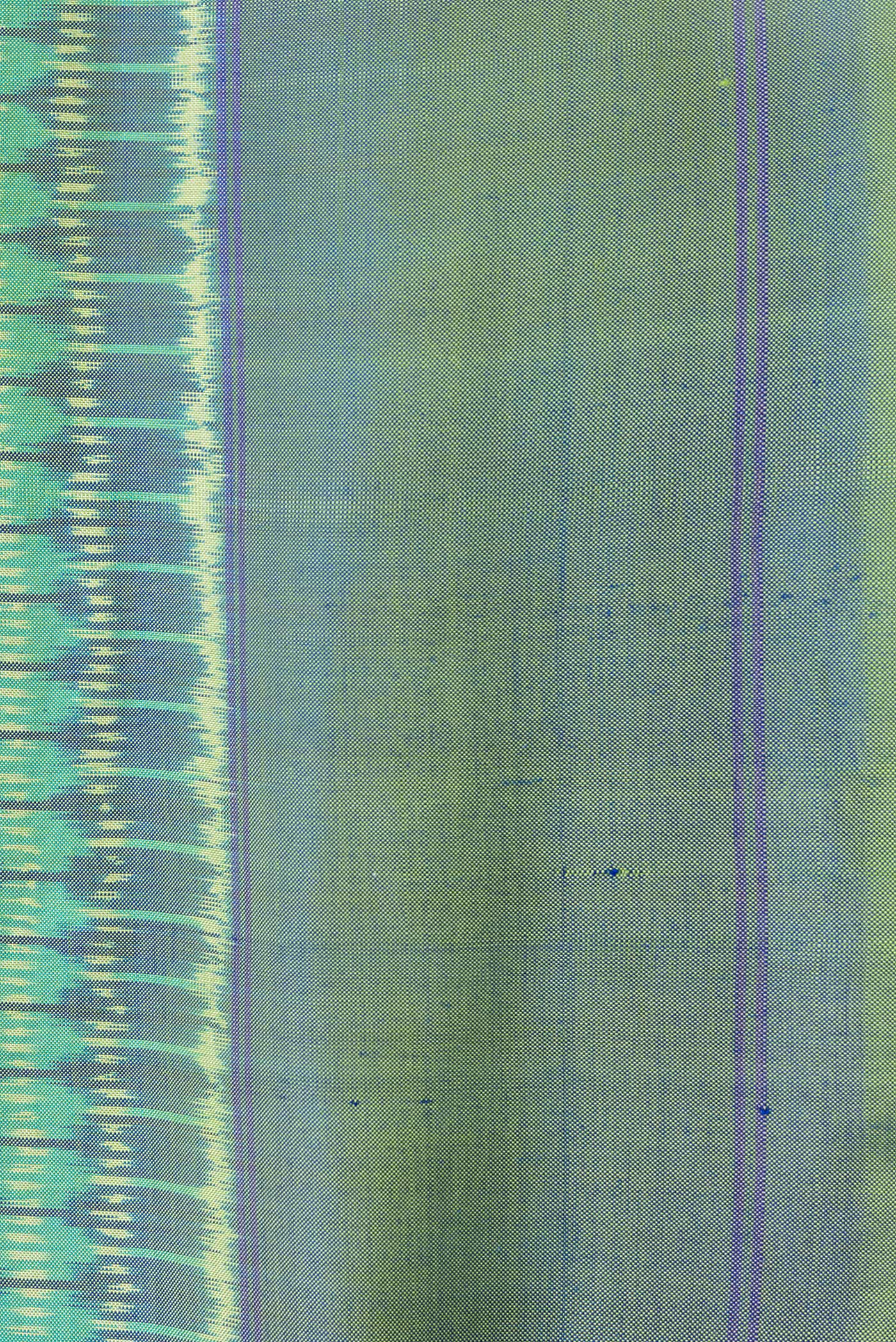 Green with Blue Color Pochampally Silk Saree - Image 3