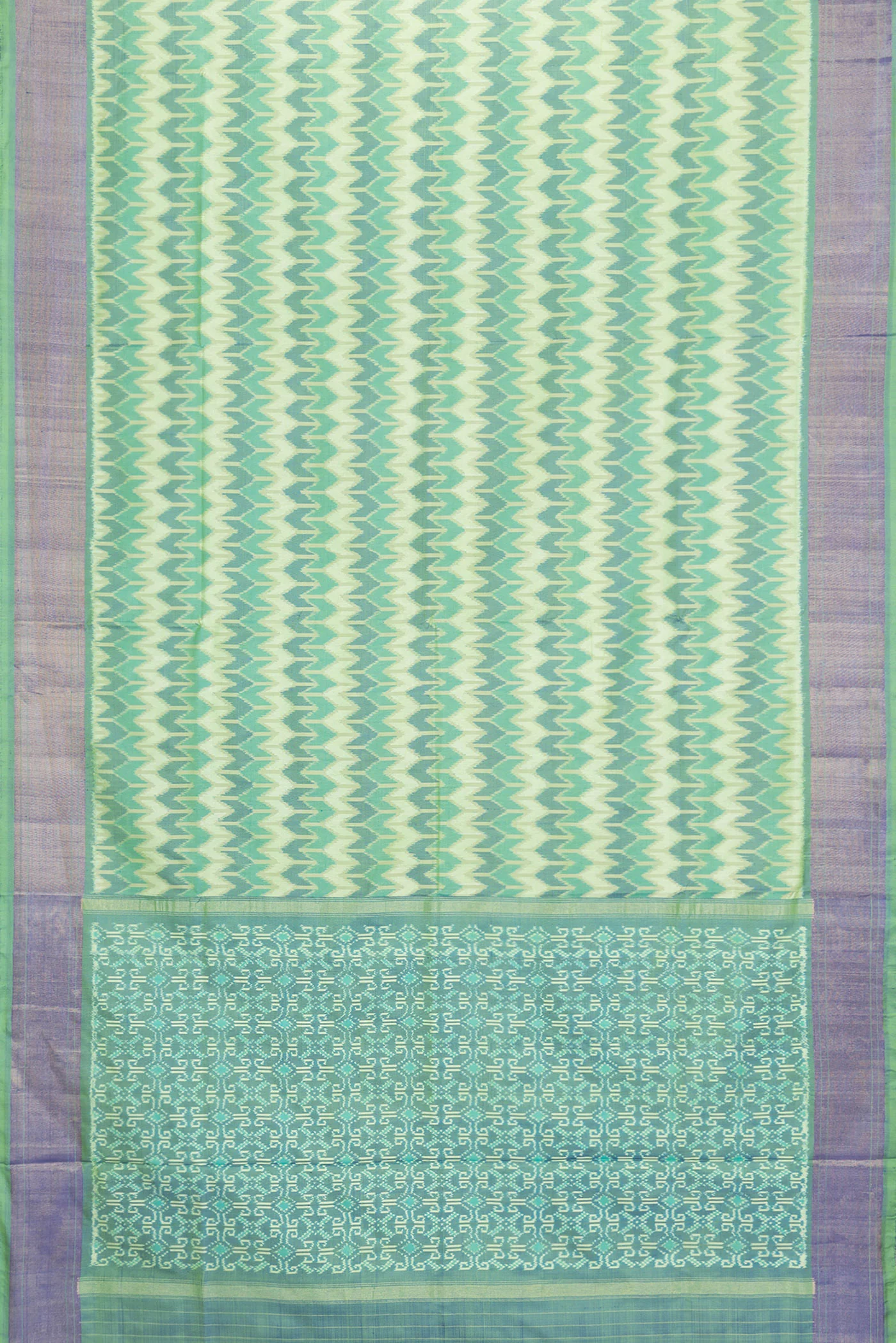 Green Pochampally Silk Saree - Image 6