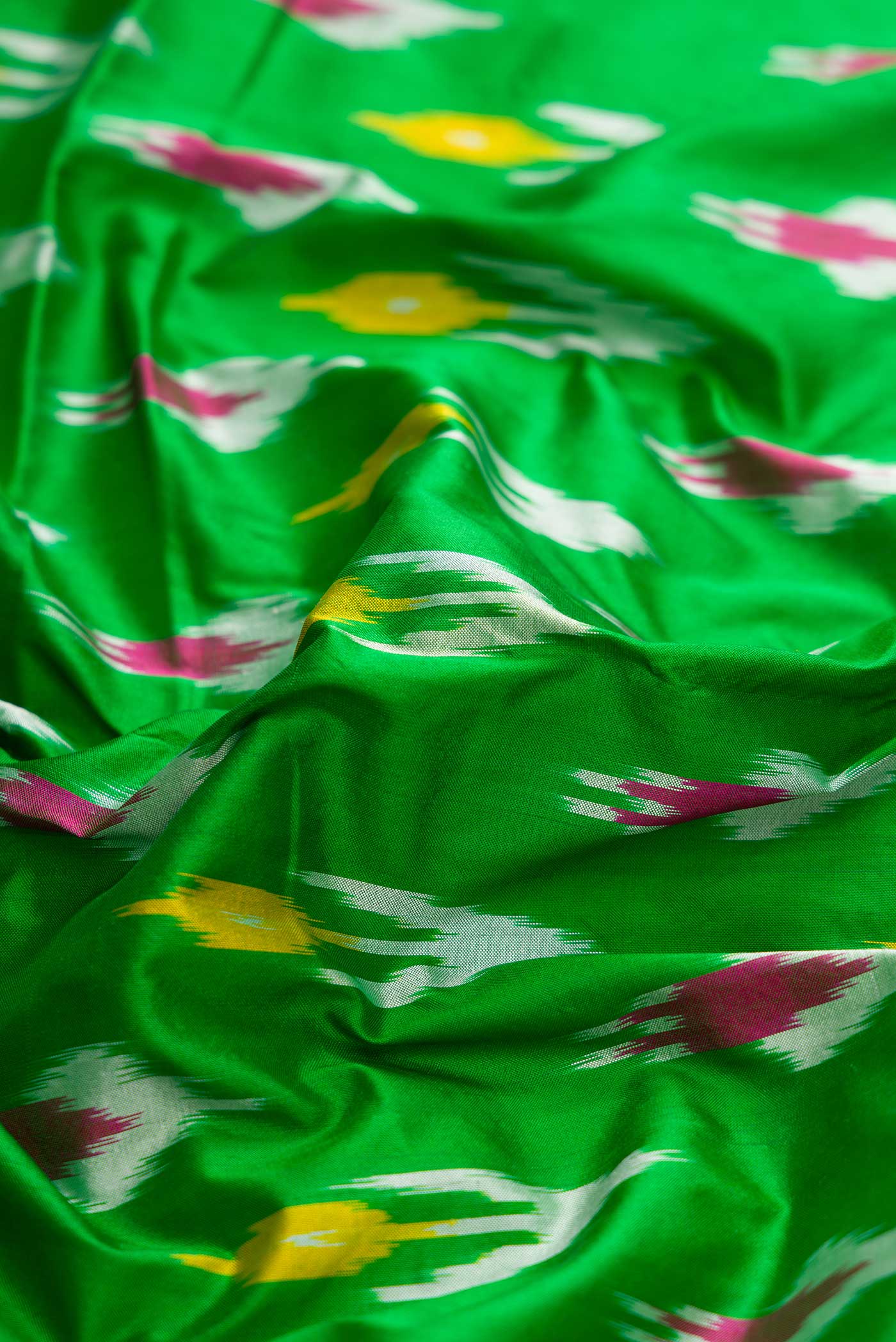 Green Pochampally Silk Saree - Image 2