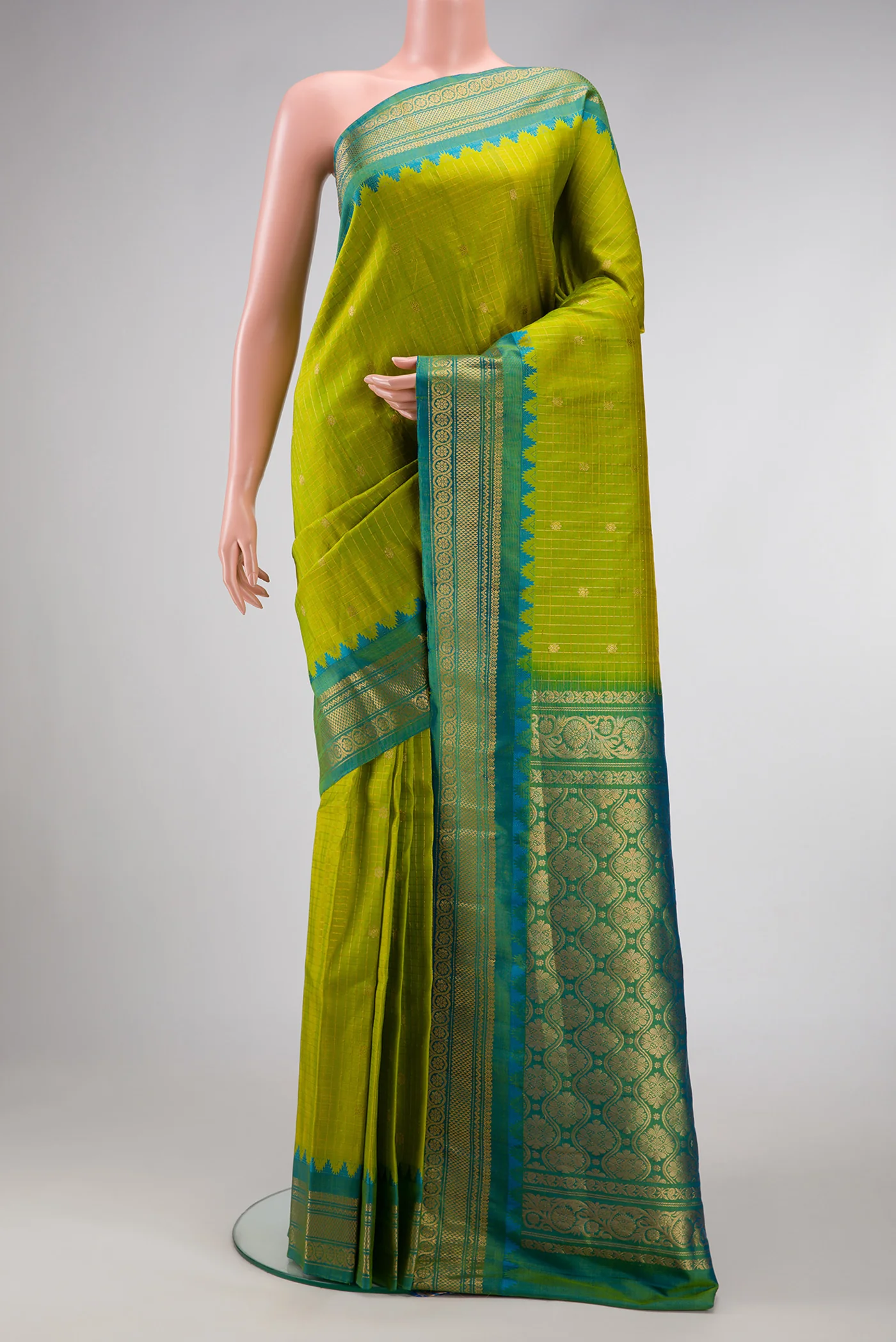 Green Gadwal Silk Saree