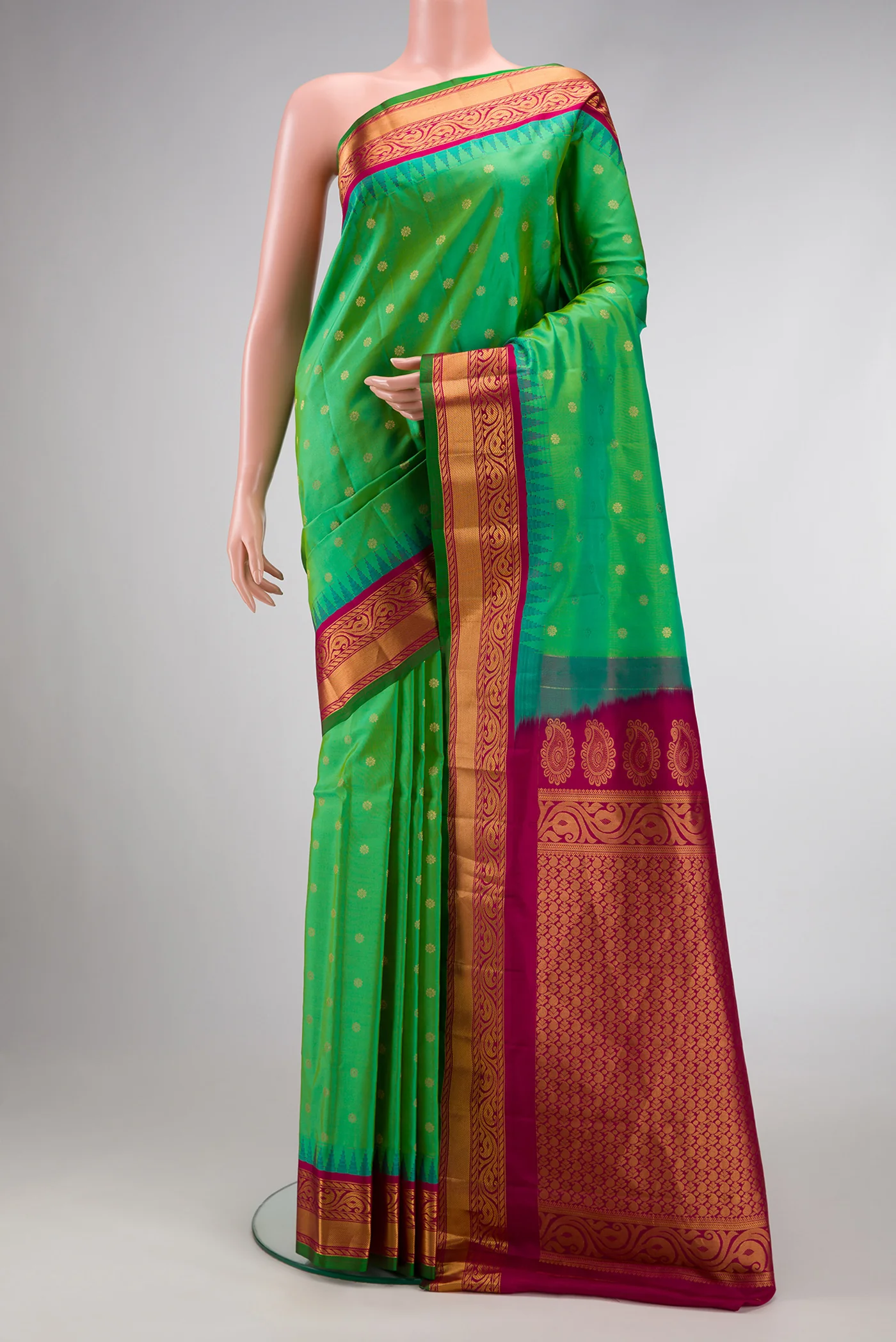 Green Gadwal Silk Saree