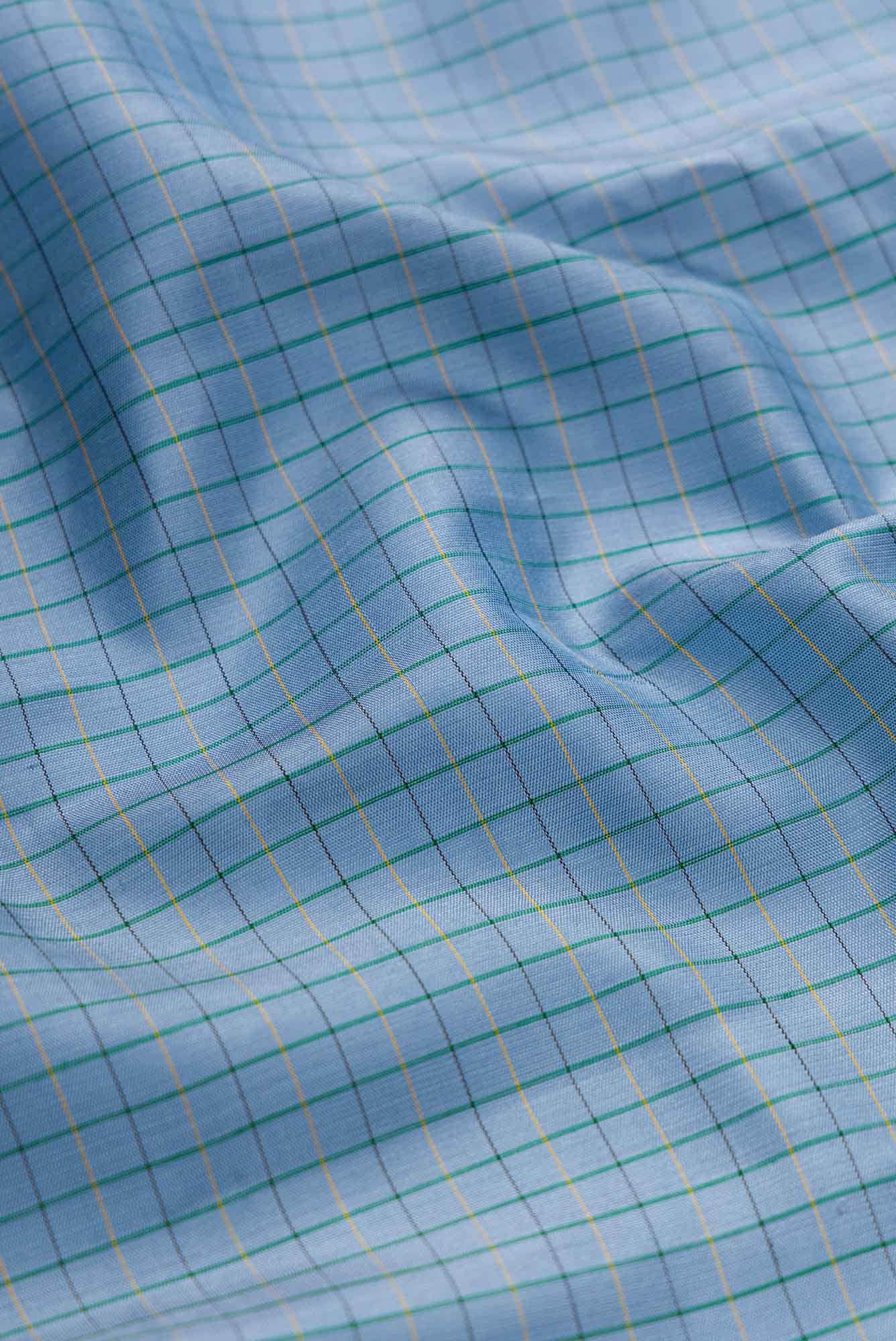 Blue Gadwal Silk Saree - Image 3
