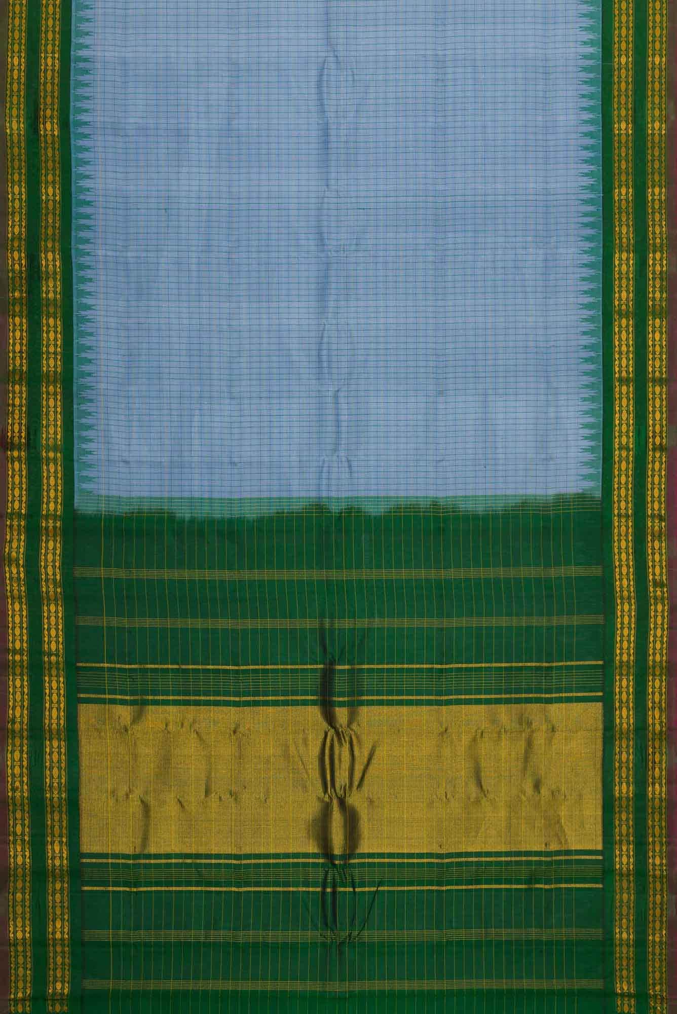 Blue Gadwal Silk Saree - Image 4