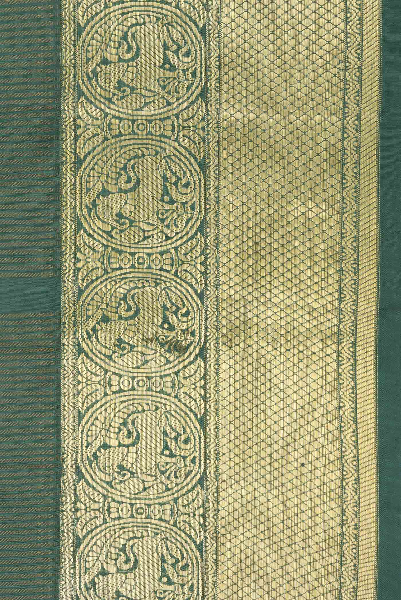Green Dual Tone Kanchipuram Saree - Image 3