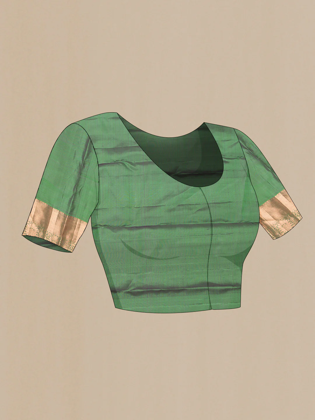 Green Dual Tone Kanjivaram Saree - Image 5