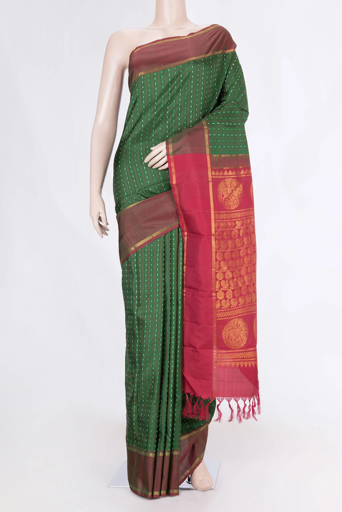 Green Dual Tone Kanchipuram Saree