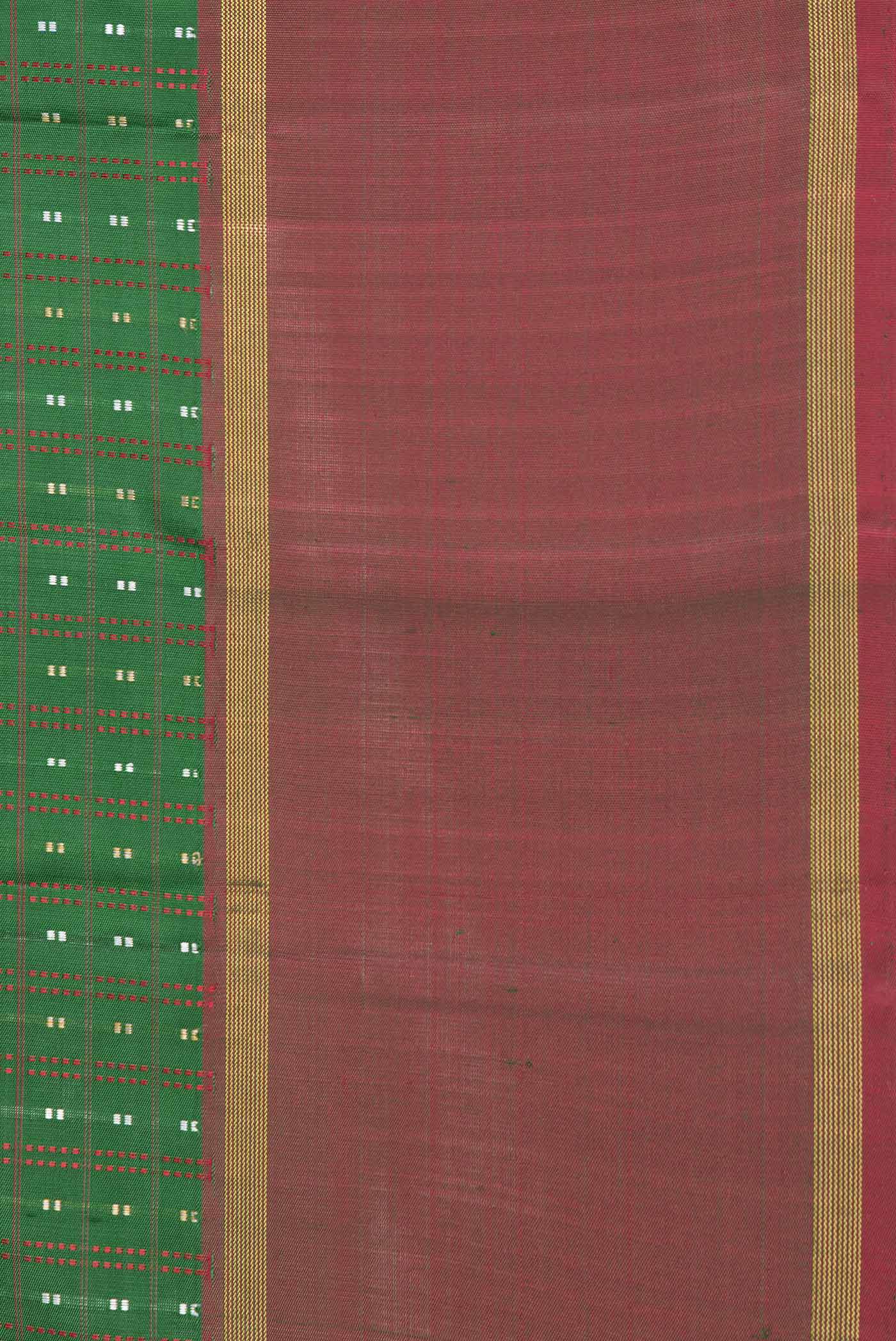 Green Dual Tone Kanchipuram Saree - Image 3