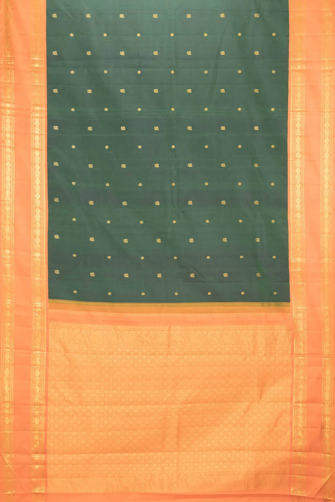 Green Dual Tone Kanjivaram Saree - Image 6