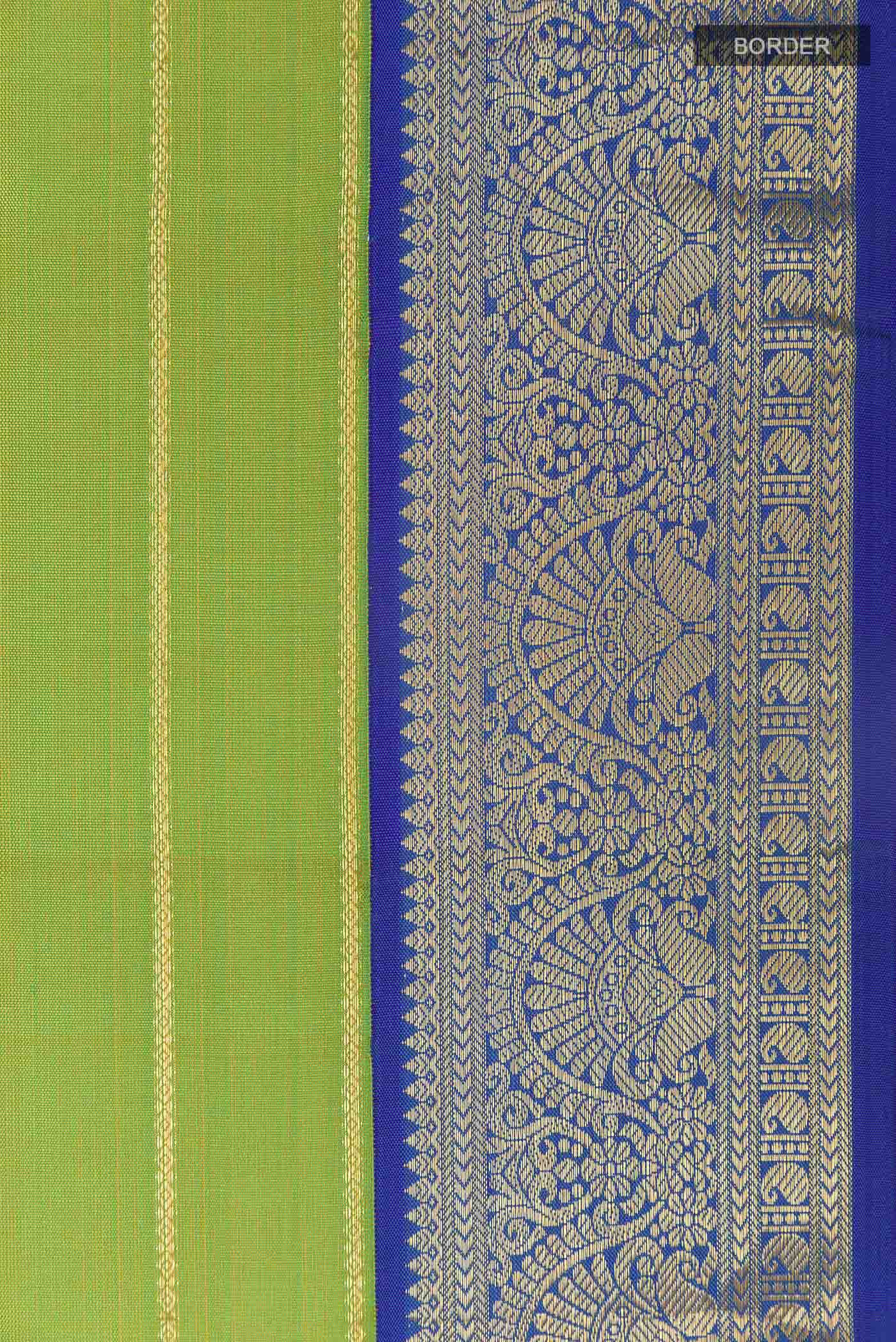 Green Dual Tone Kanjivaram Silk Saree - Image 3