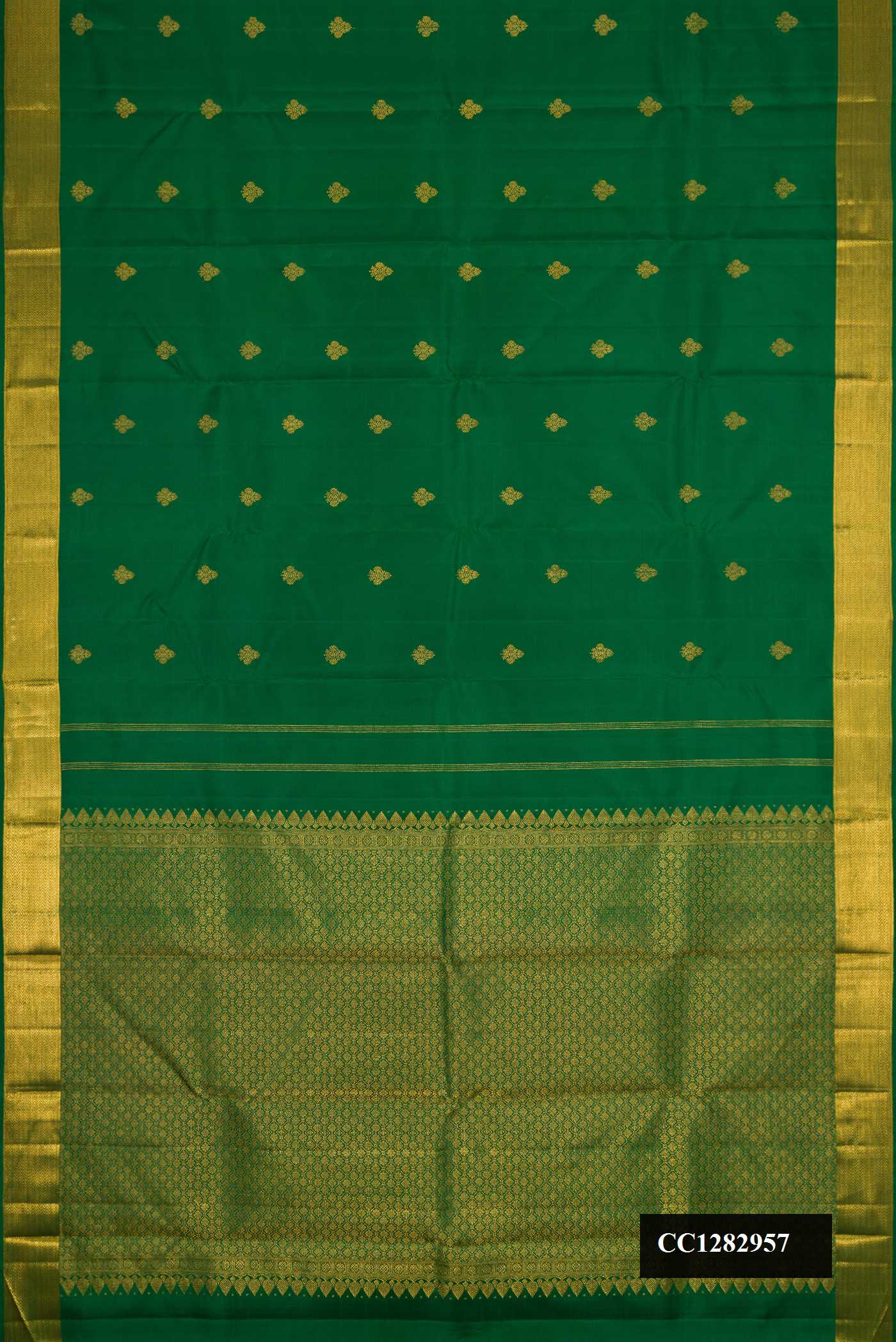 Green Dual Tone Kanchipuram Silk Saree