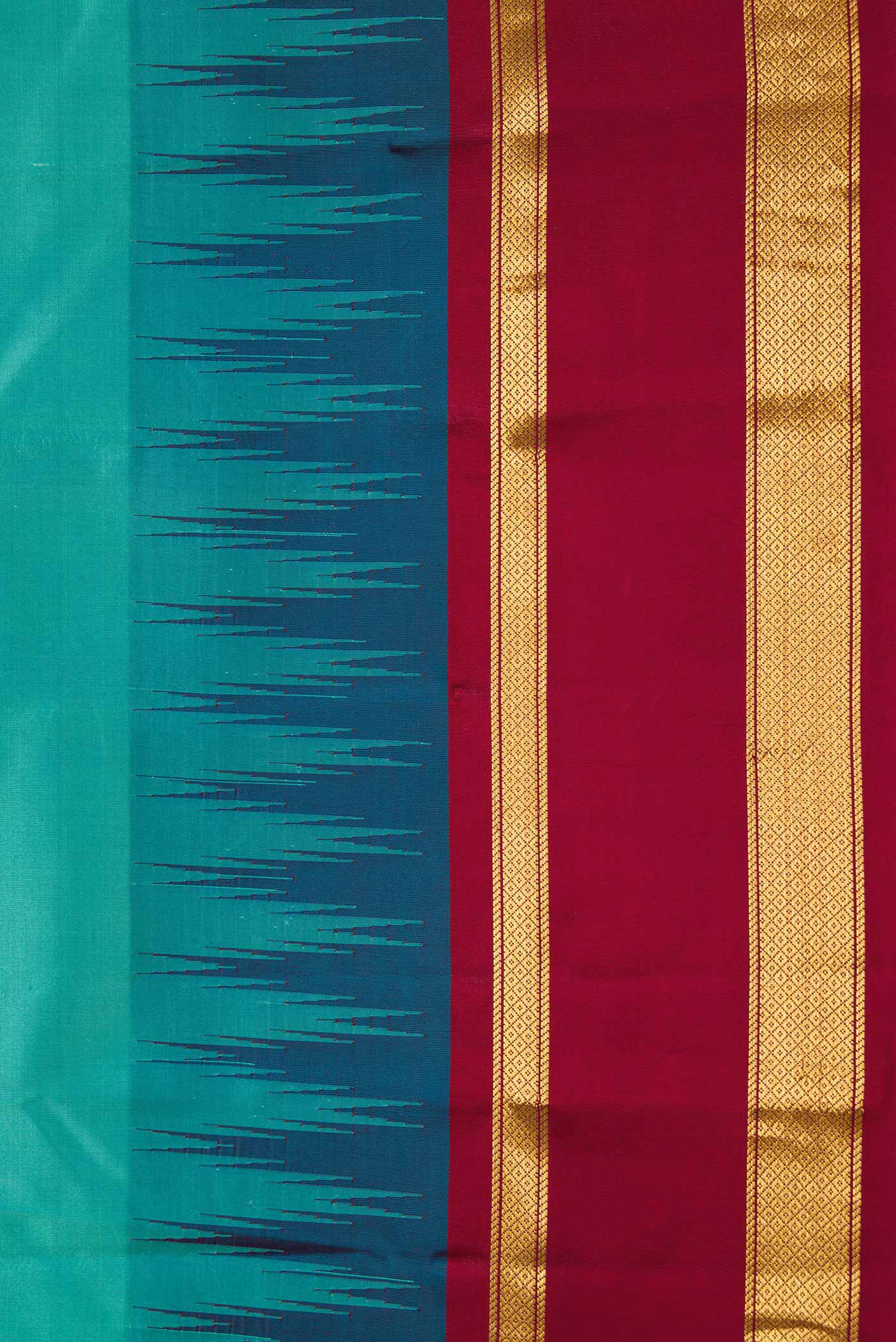 Blue Kanchipuram Silk Saree - Image 3