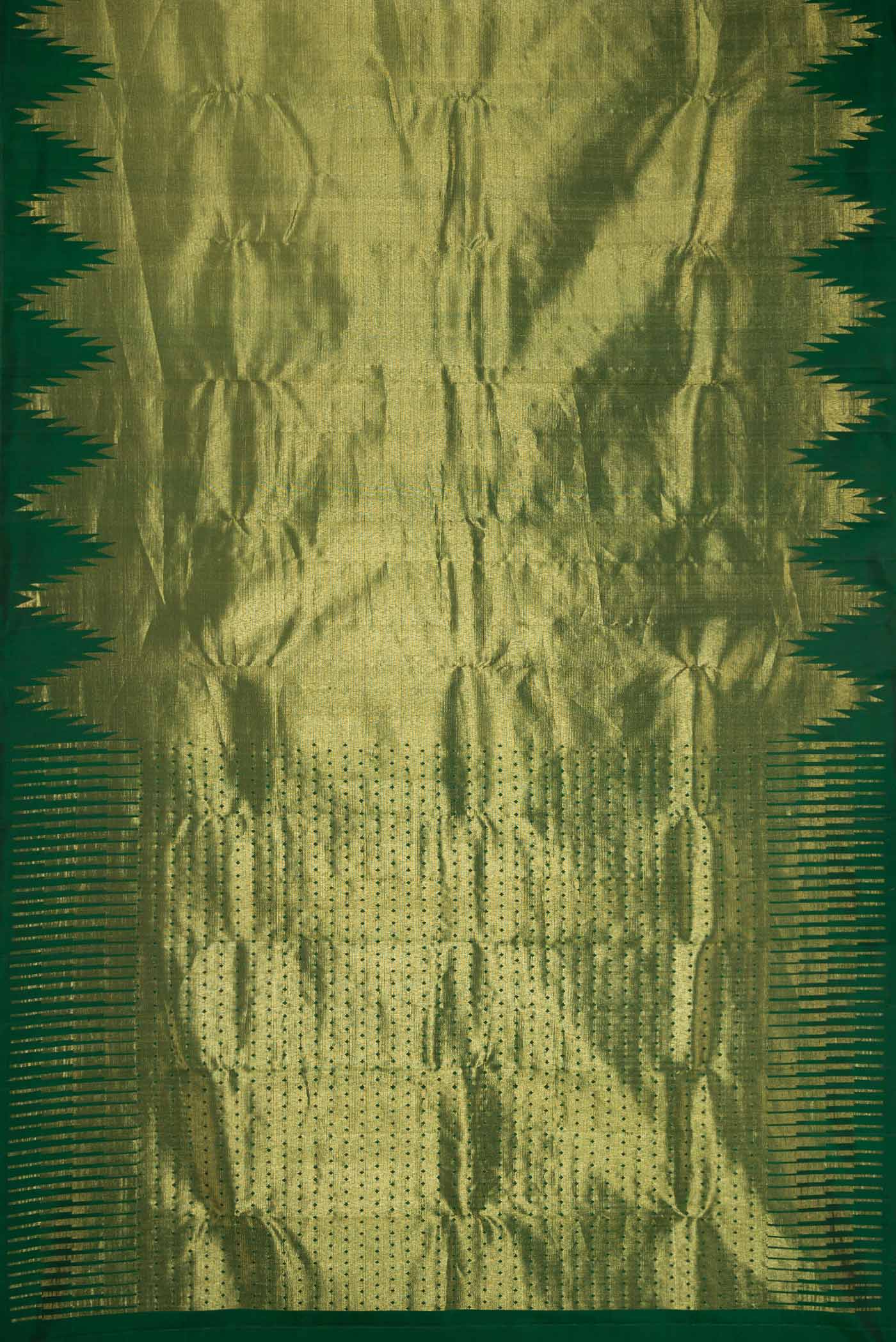 Green Dual Tone Kanjivaram Silk Saree - Image 6
