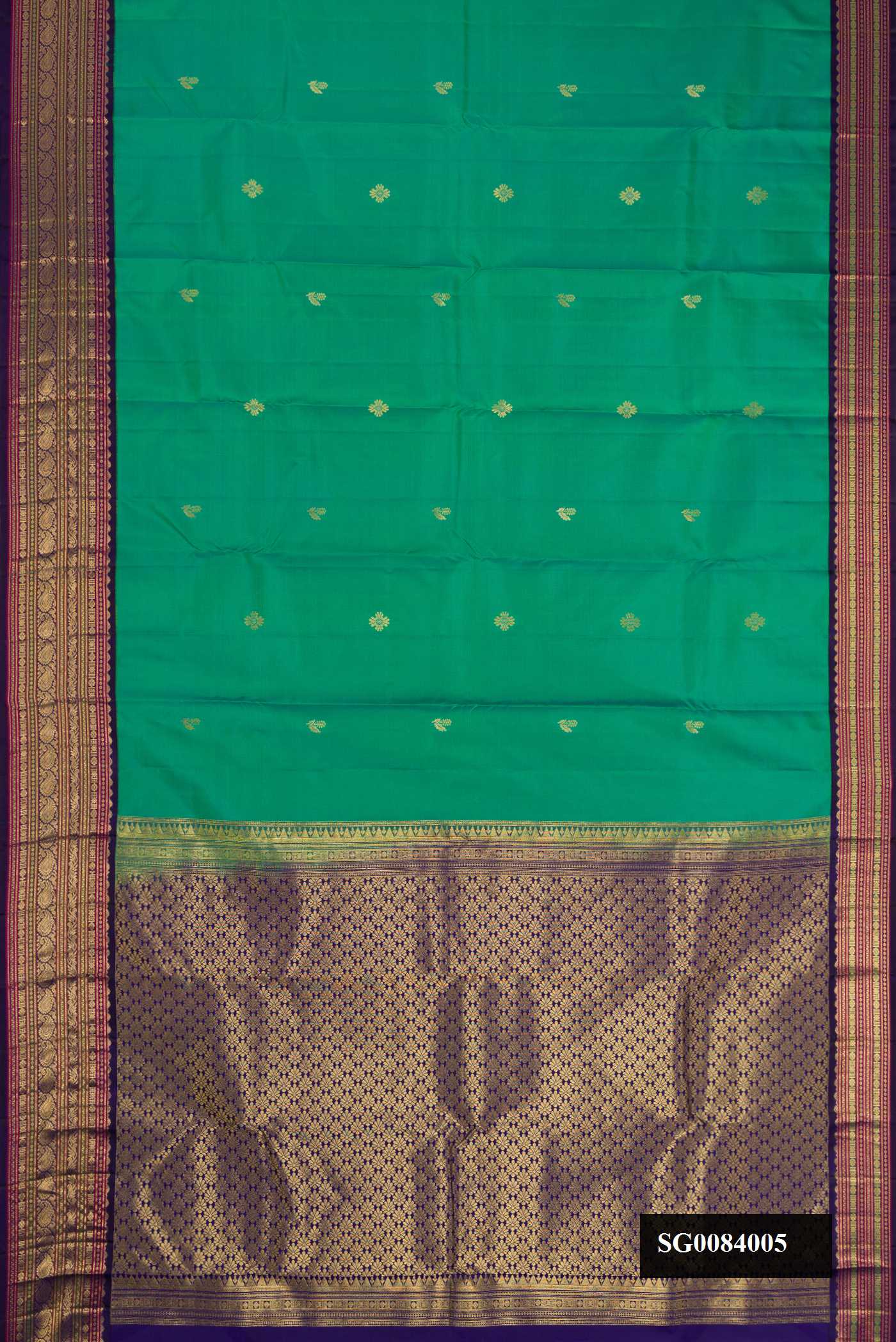 Green Dual Tone Kanchipuram Silk Saree