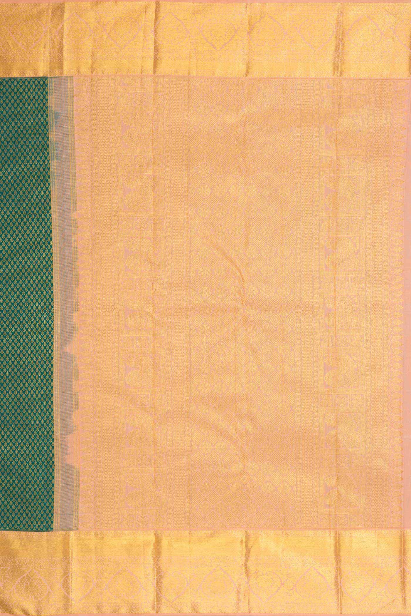 Green Dual Tone Kanjivaram Silk Saree - Image 7