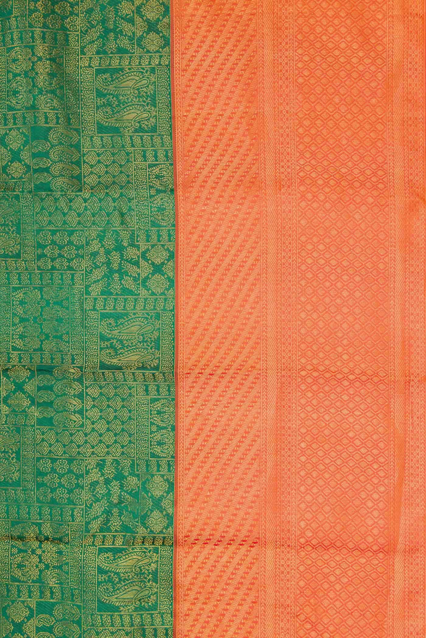 Green Kanchipuram Silk Saree - Image 3