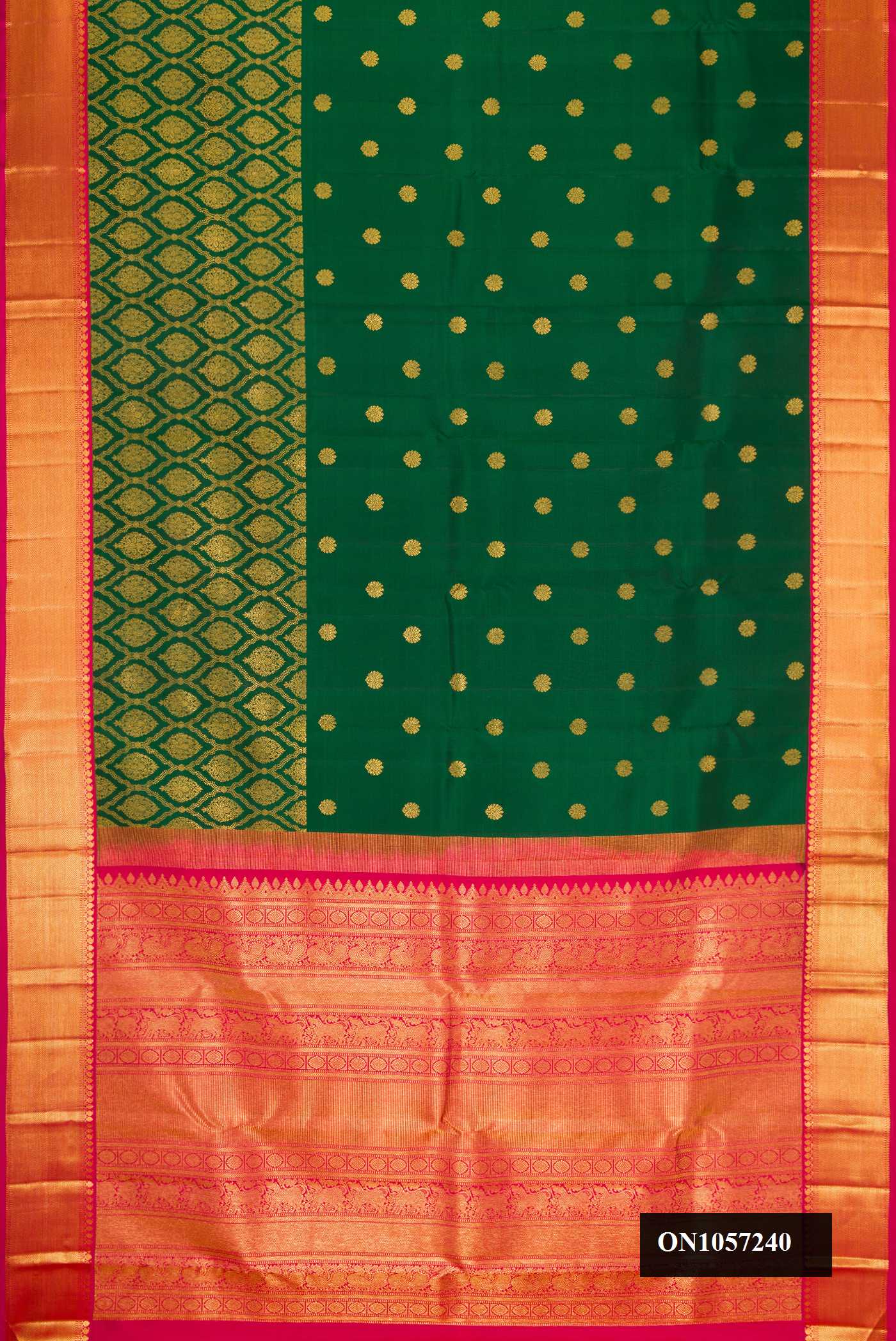 Green Dual Tone Kanchipuram Silk Saree