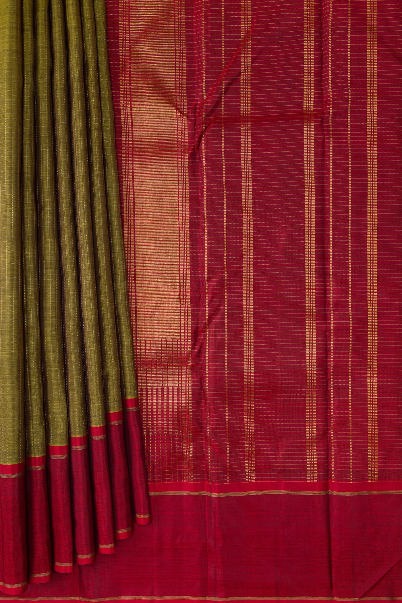 Mehandi Green Kanchipuram Silk Saree - Image 4