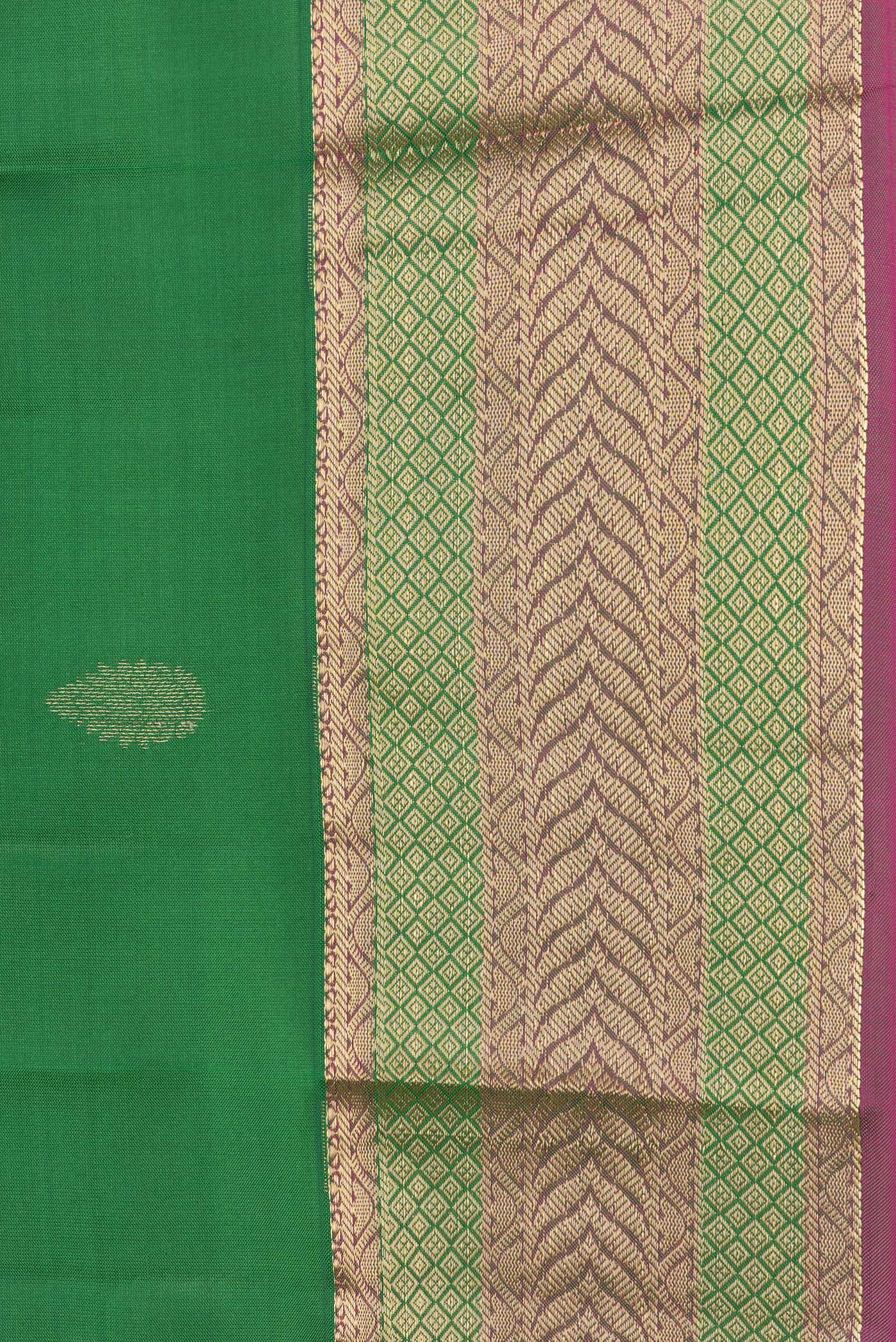 Green Kanchipuram Silk Saree - Image 3