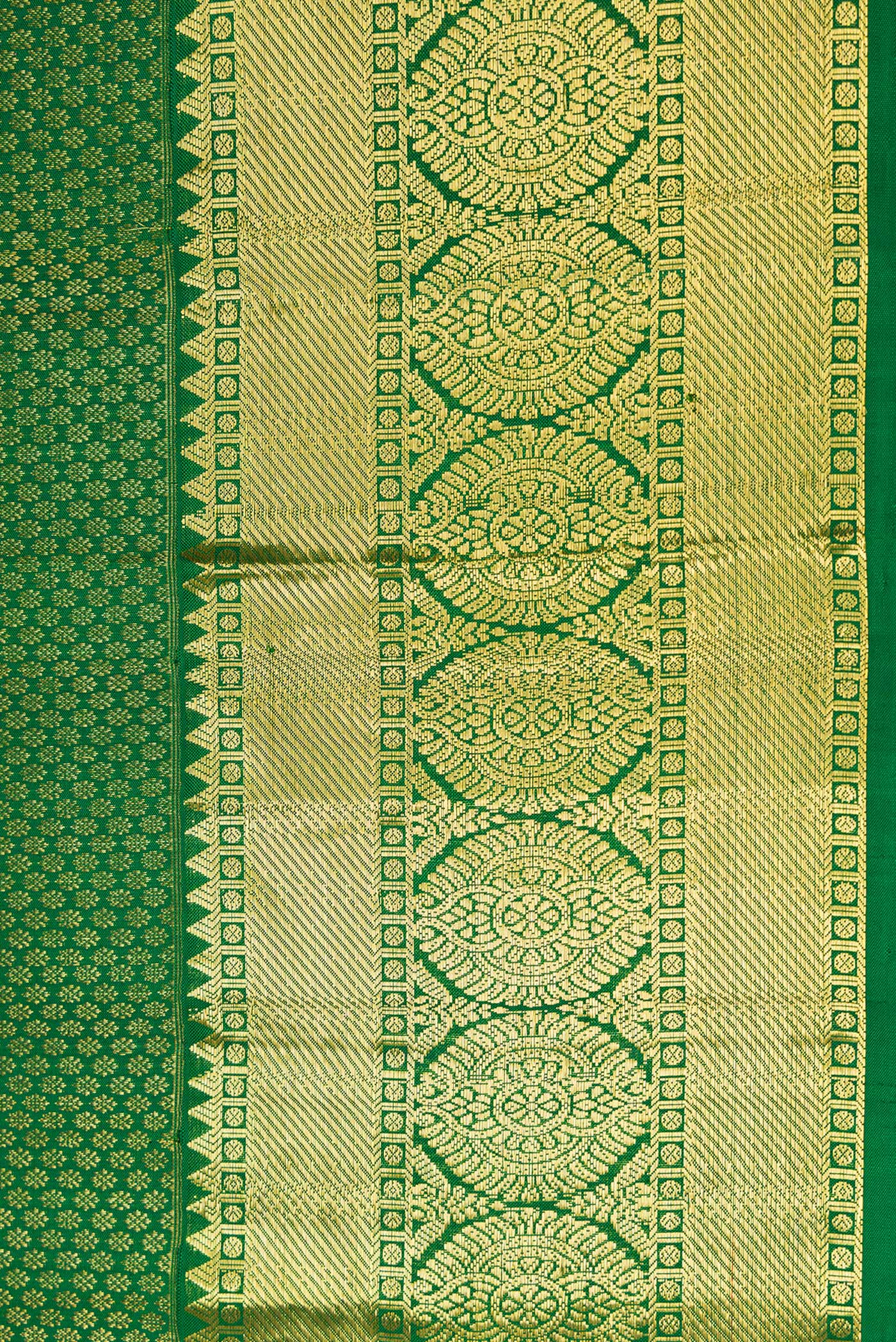 Green Kanchipuram Silk Saree - Image 3