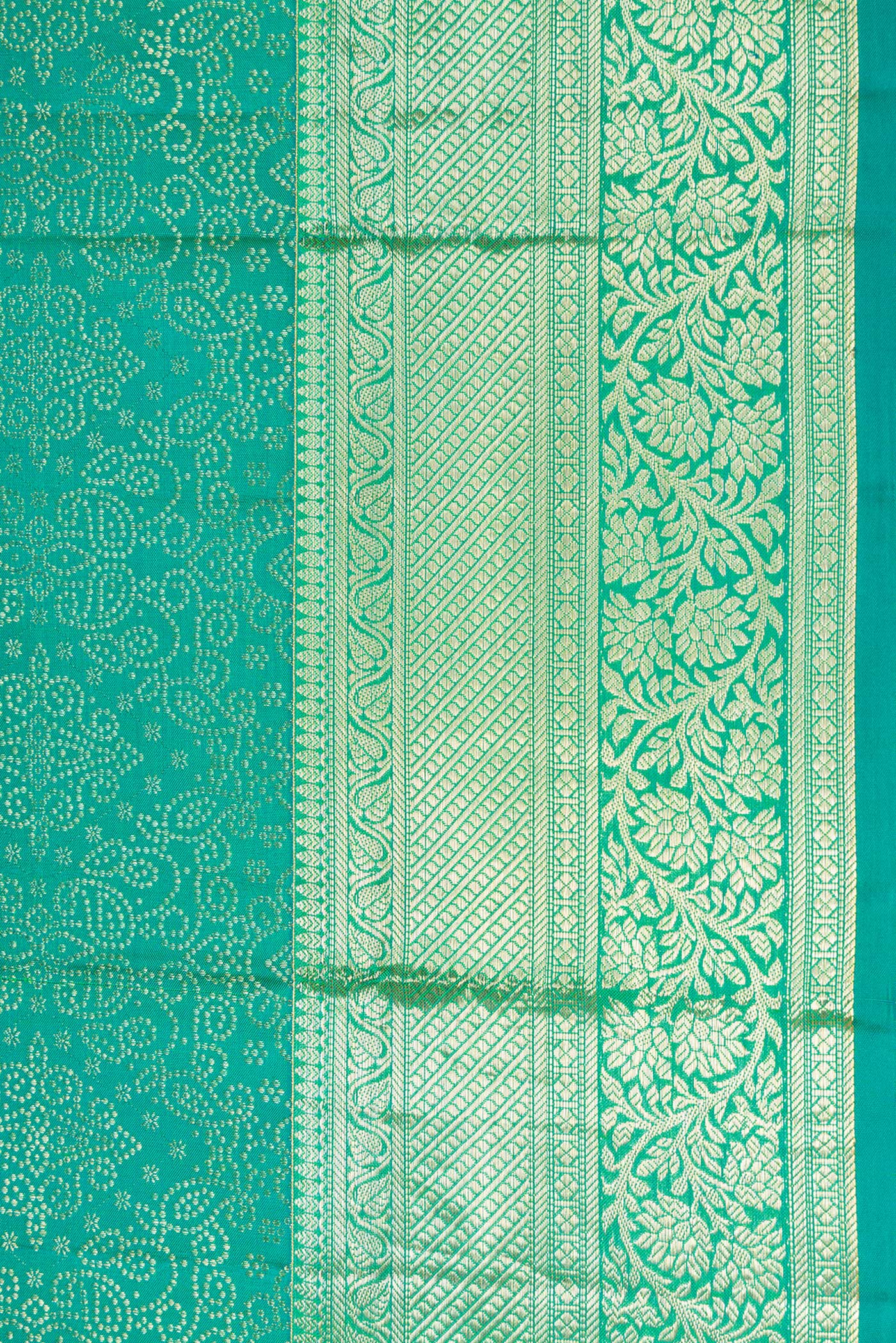 Sea Green Kanchipuram Silk Saree - Image 3