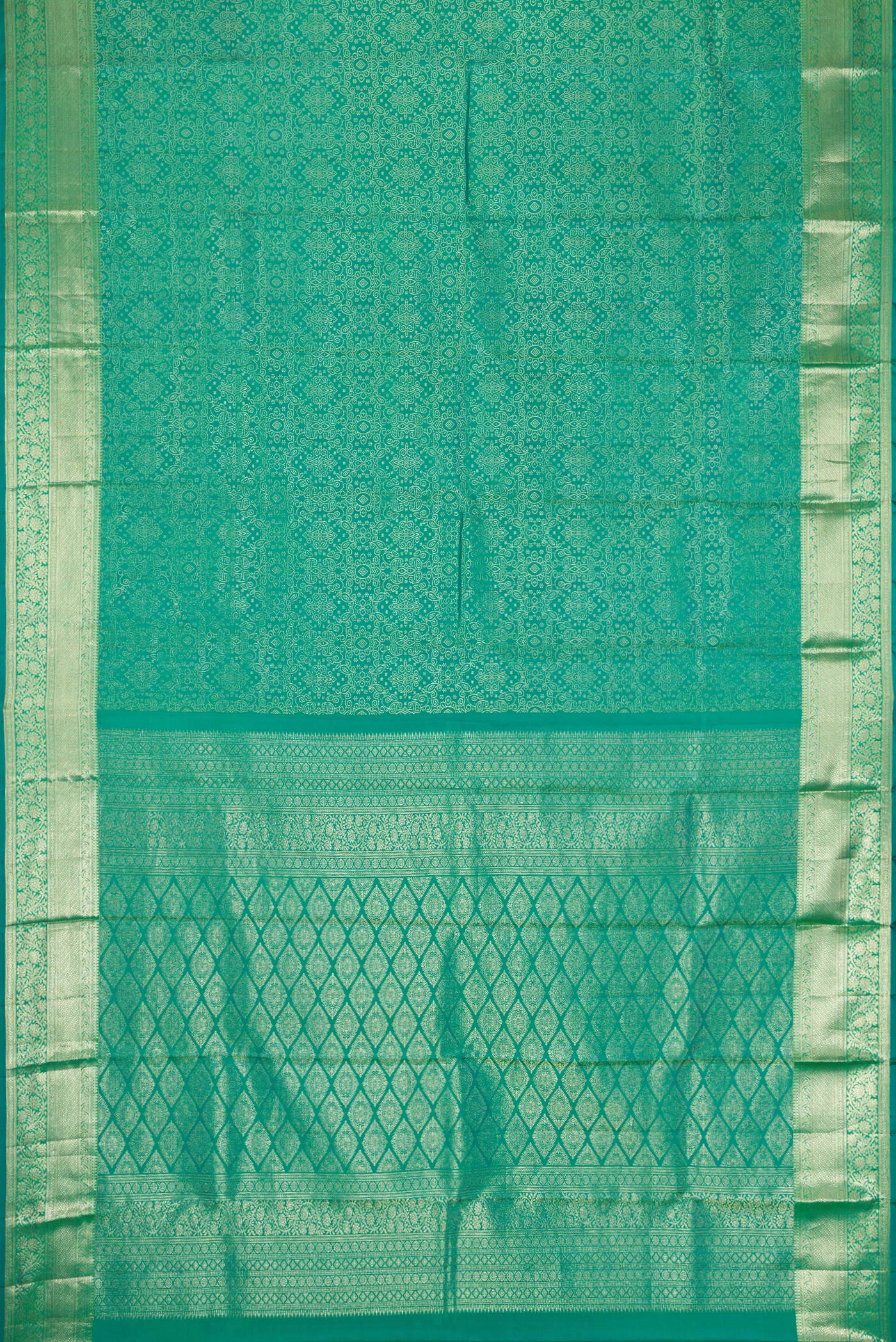 Sea Green Kanchipuram Silk Saree - Image 6