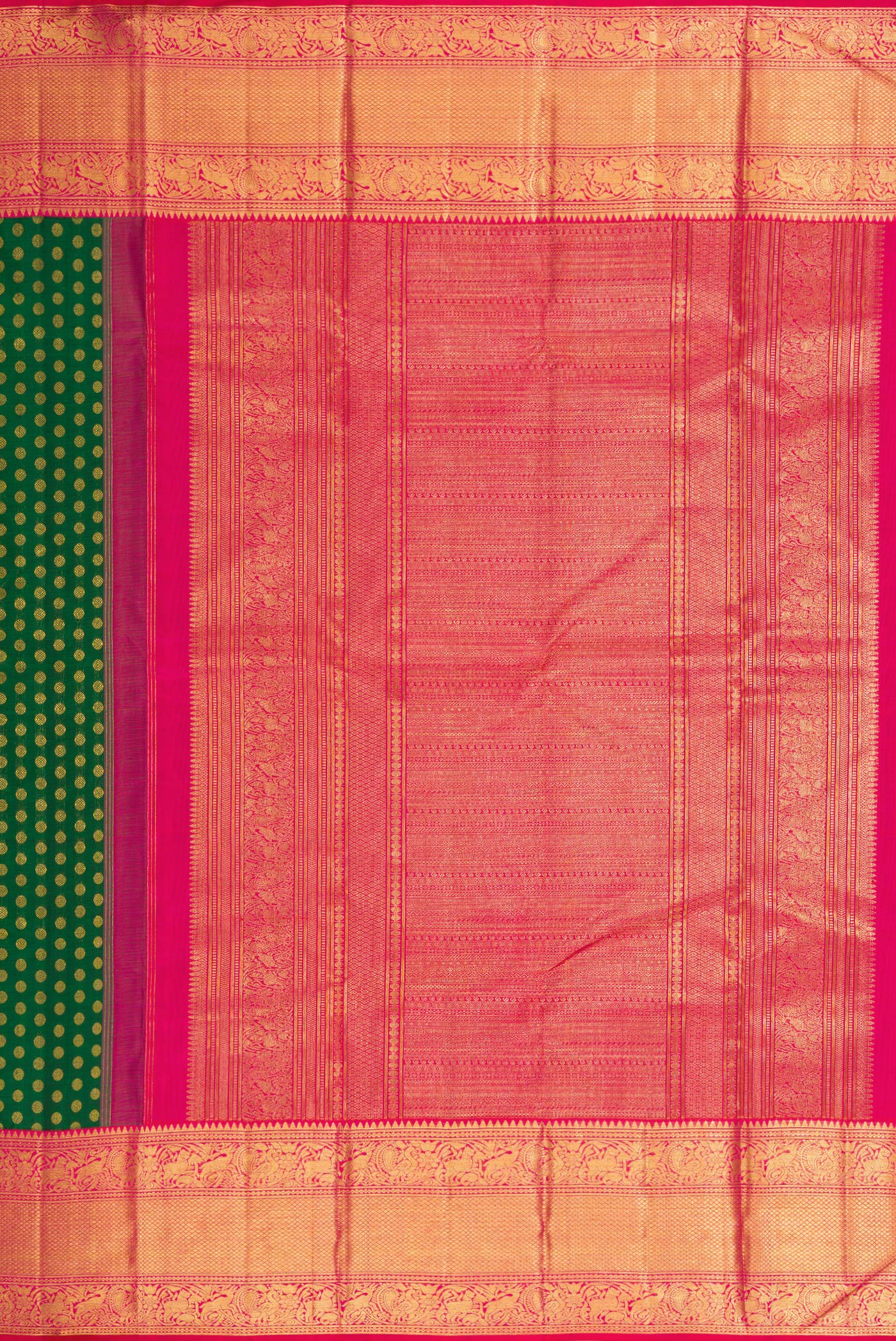 Green Kanchipuram Silk Saree - Image 7