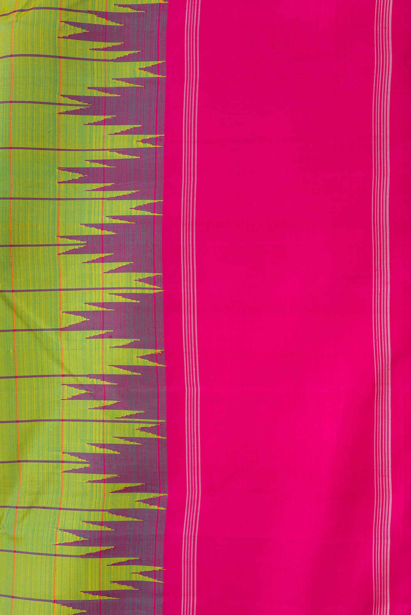 Green Dual Tone Kanchipuram Silk Saree - Image 3