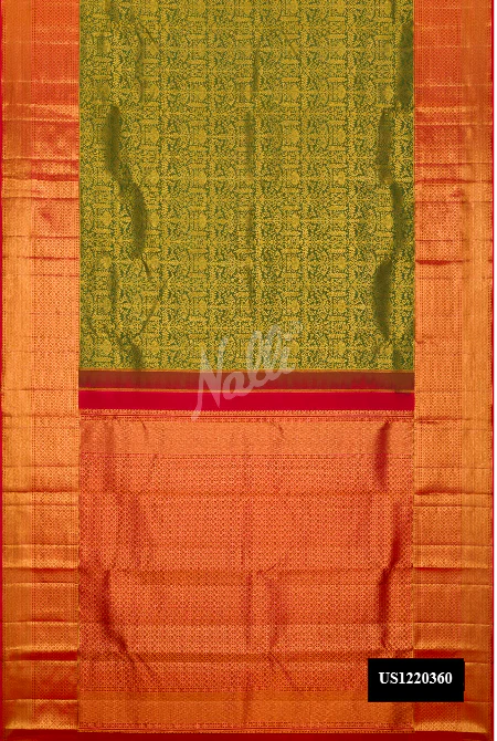 Green Dual Tone Kanchipuram Silk Saree