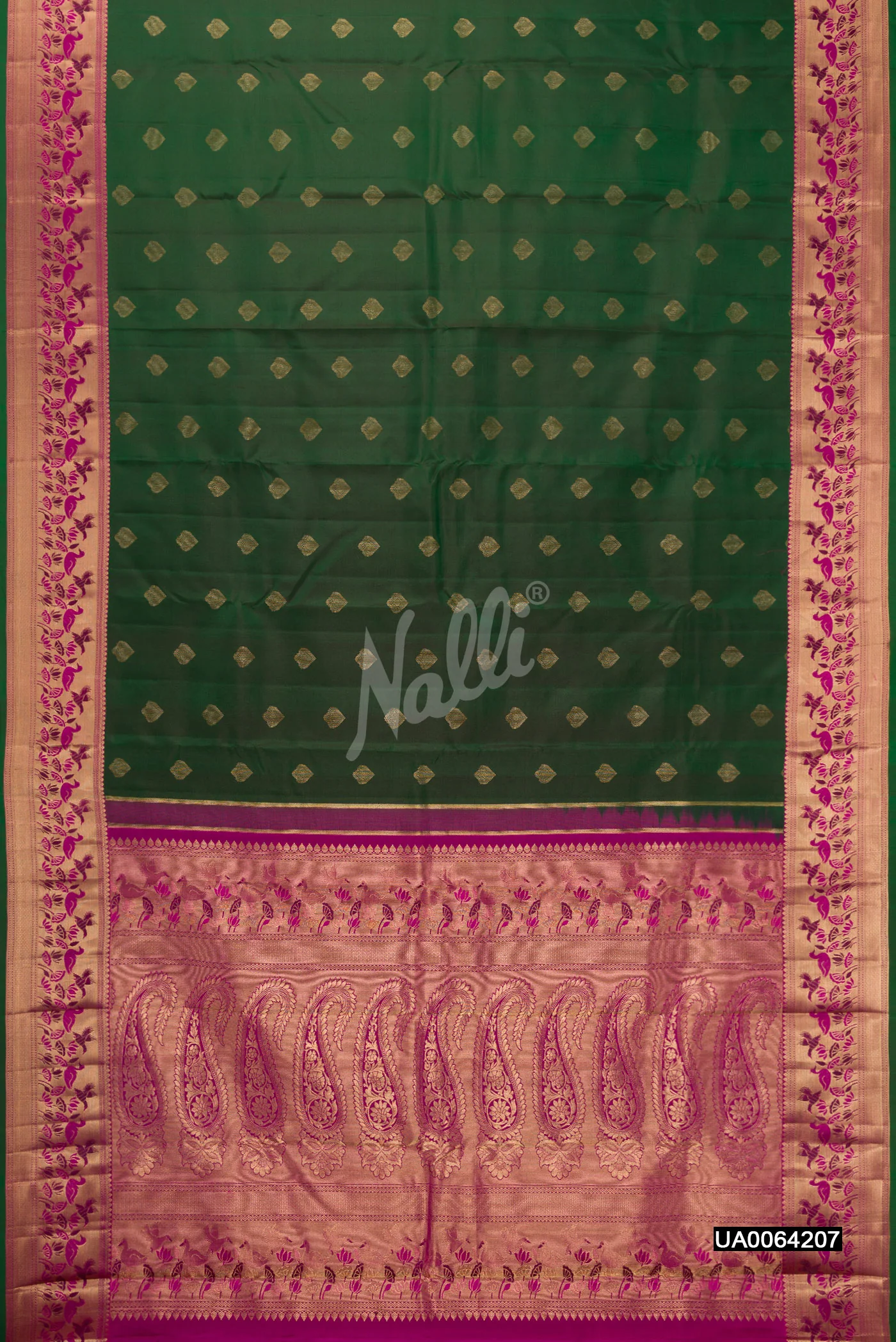 Green Dual Tone Kanchipuram Silk Saree