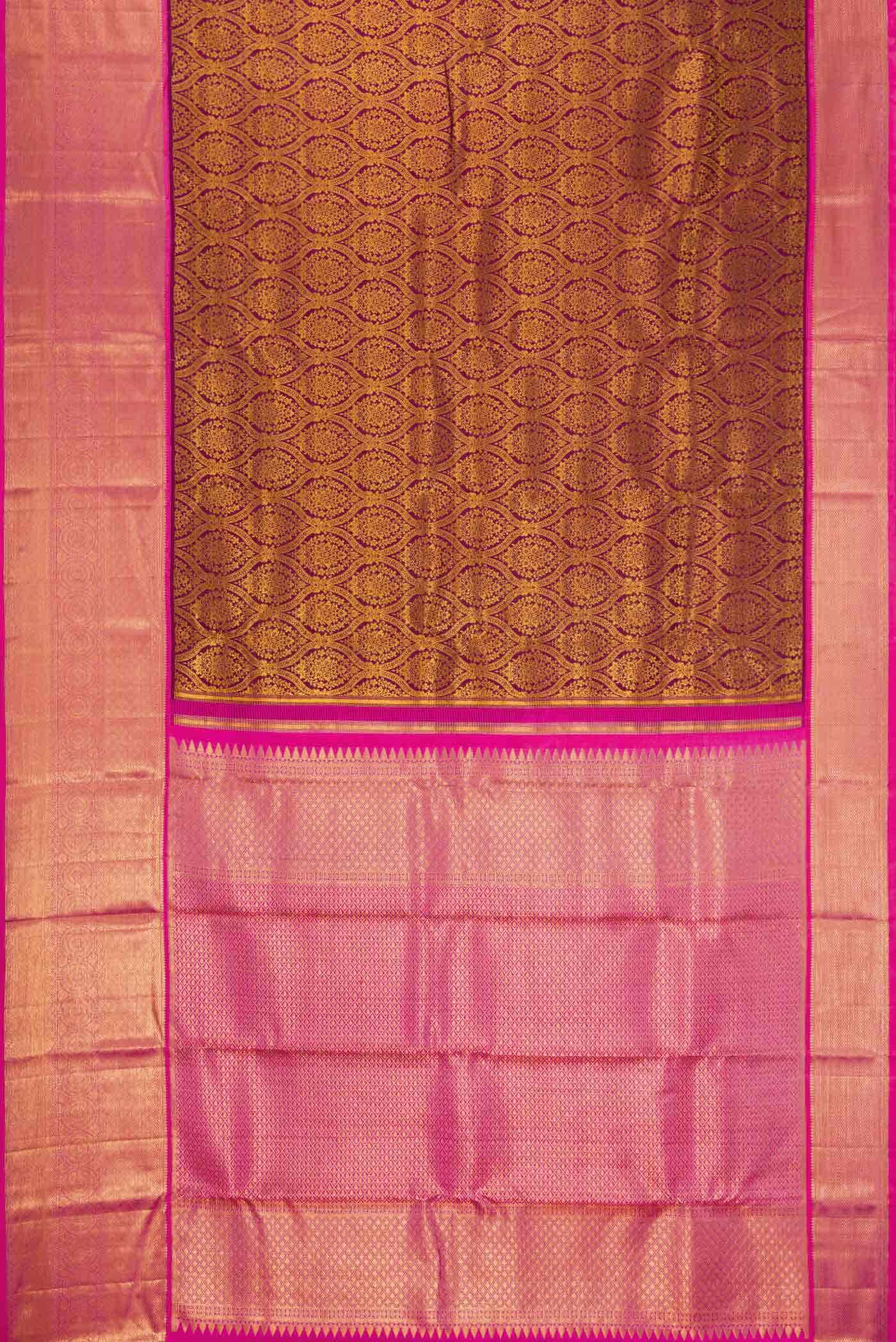 Green Dual Tone Kanchipuram Silk Saree - Image 4