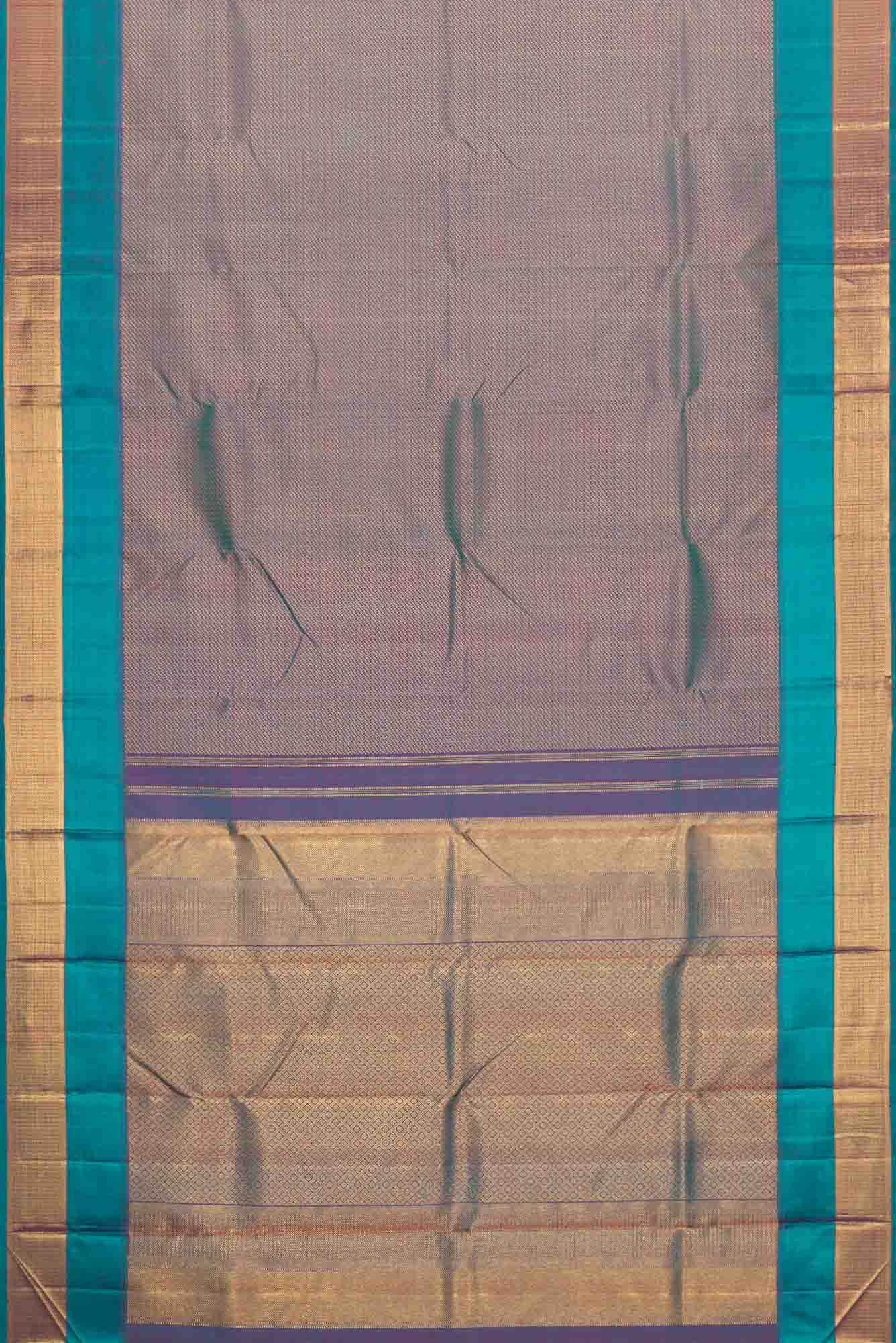 Blue with pink Color Kanjivaram Silk Saree - Image 4