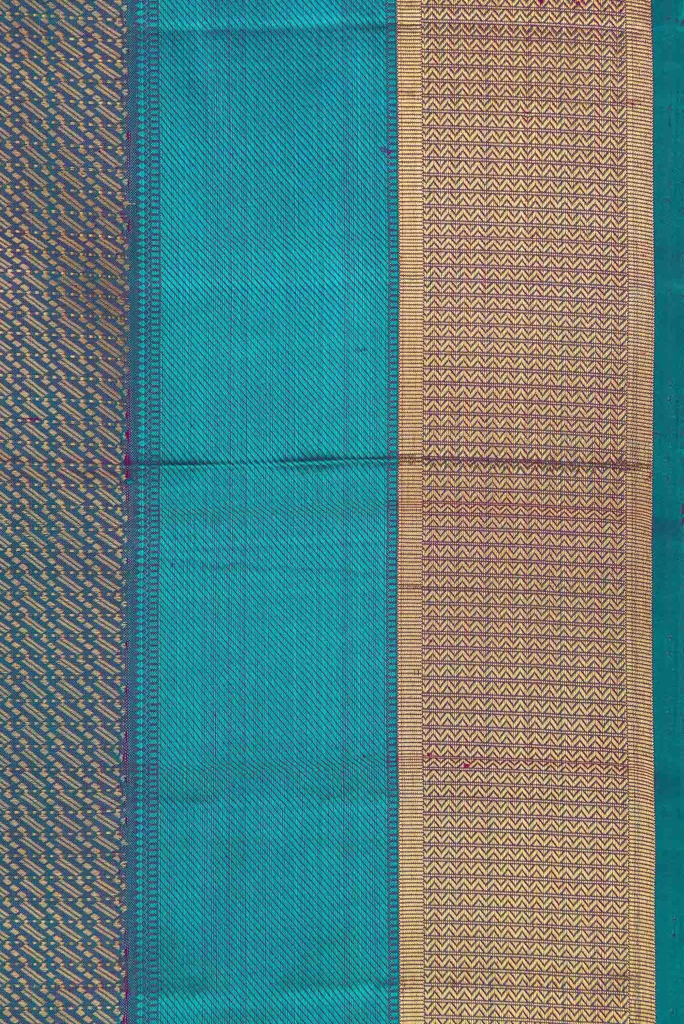 Blue with pink Color Kanjivaram Silk Saree - Image 5