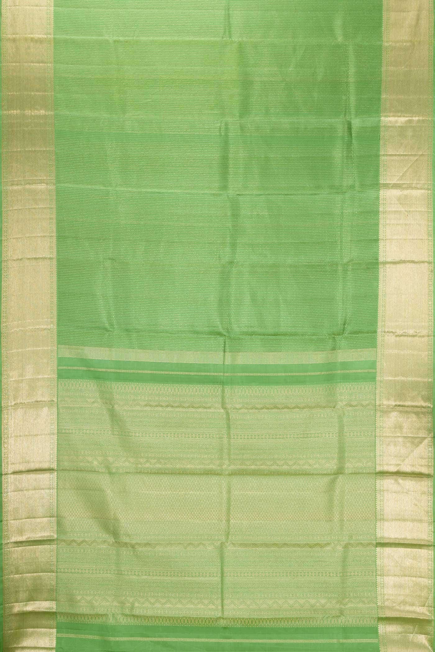 Green Dual Tone Kanjivaram Silk Saree - Image 4