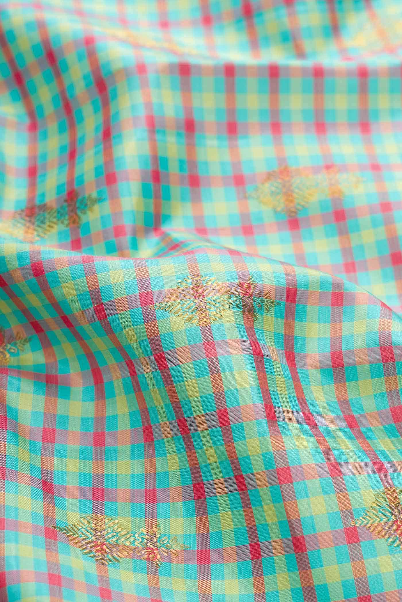 Light Blue Kanchipuram Silk Saree - Image 3