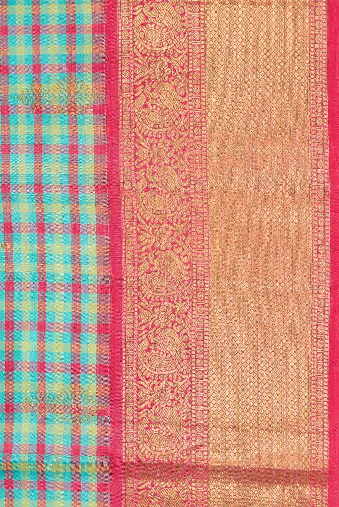 Light Blue Kanchipuram Silk Saree - Image 5