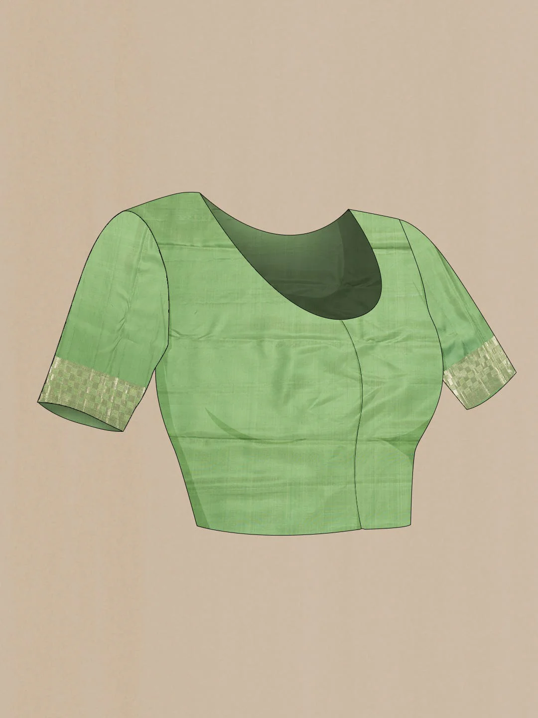 Green Dual Tone Kanchipuram Silk Saree - Image 7
