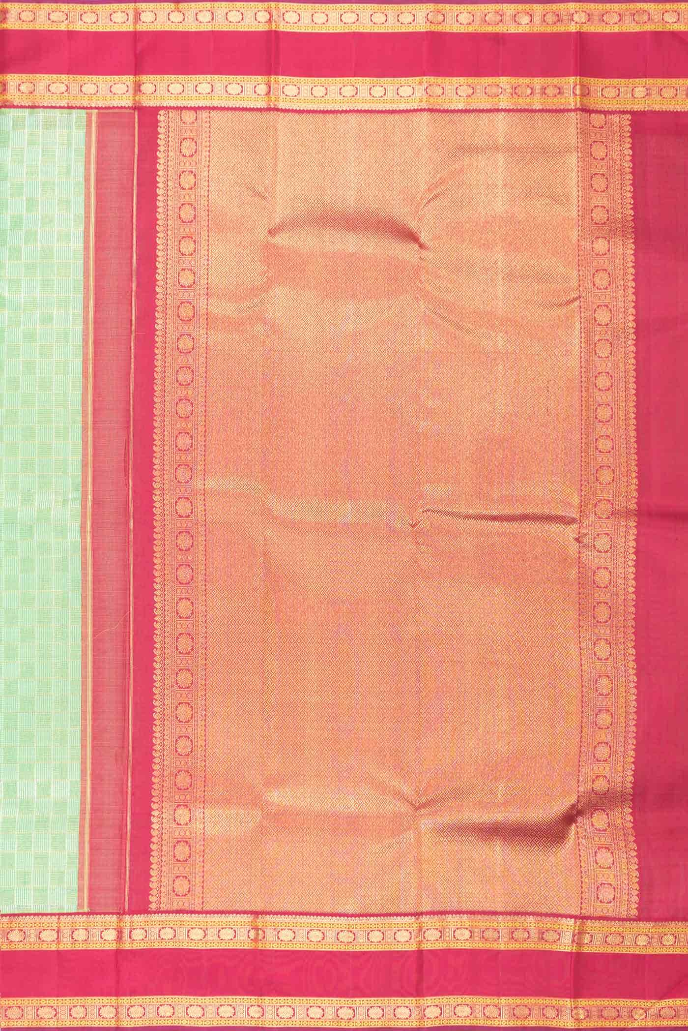 Green Dual Tone Kanchipuram Silk Saree - Image 5