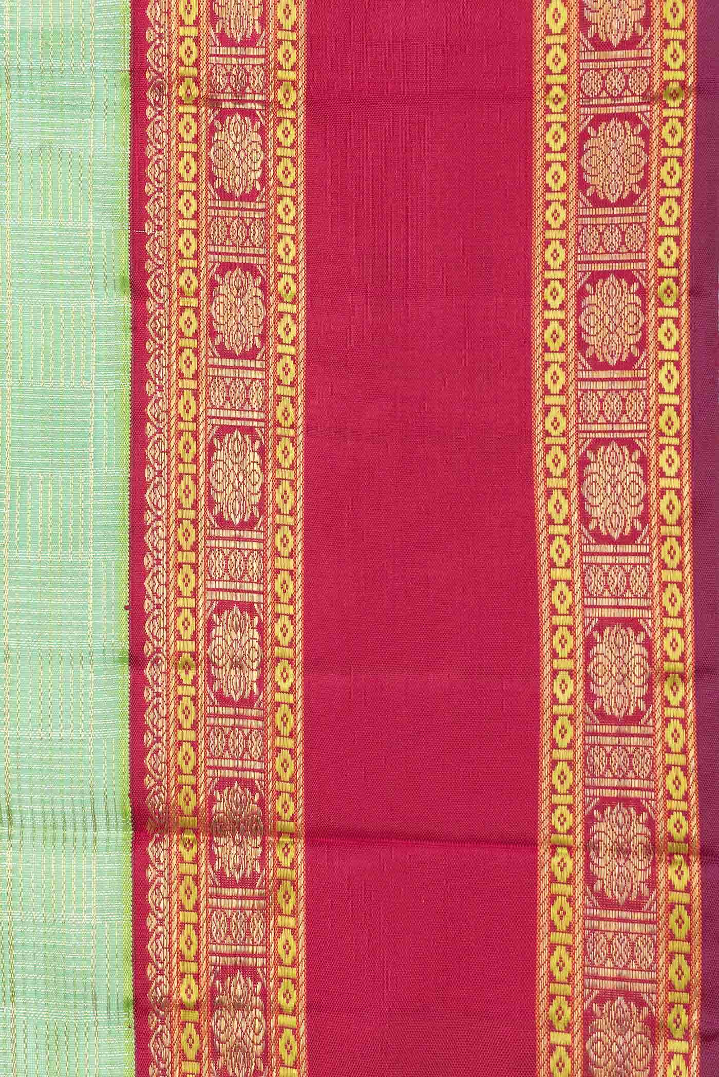 Green Dual Tone Kanchipuram Silk Saree - Image 6