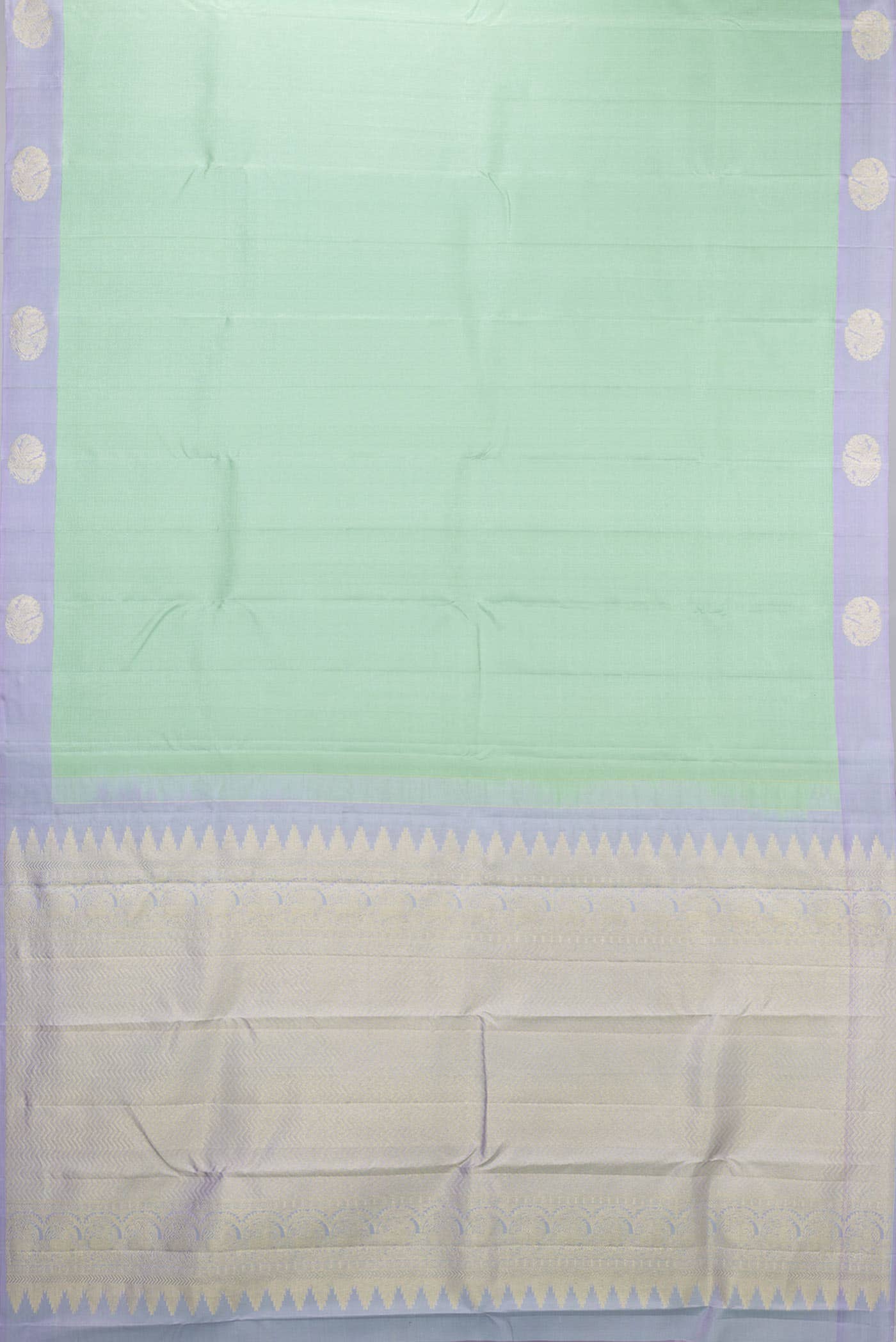 Green Dual Tone Kanjivaram Silk Saree - Image 4