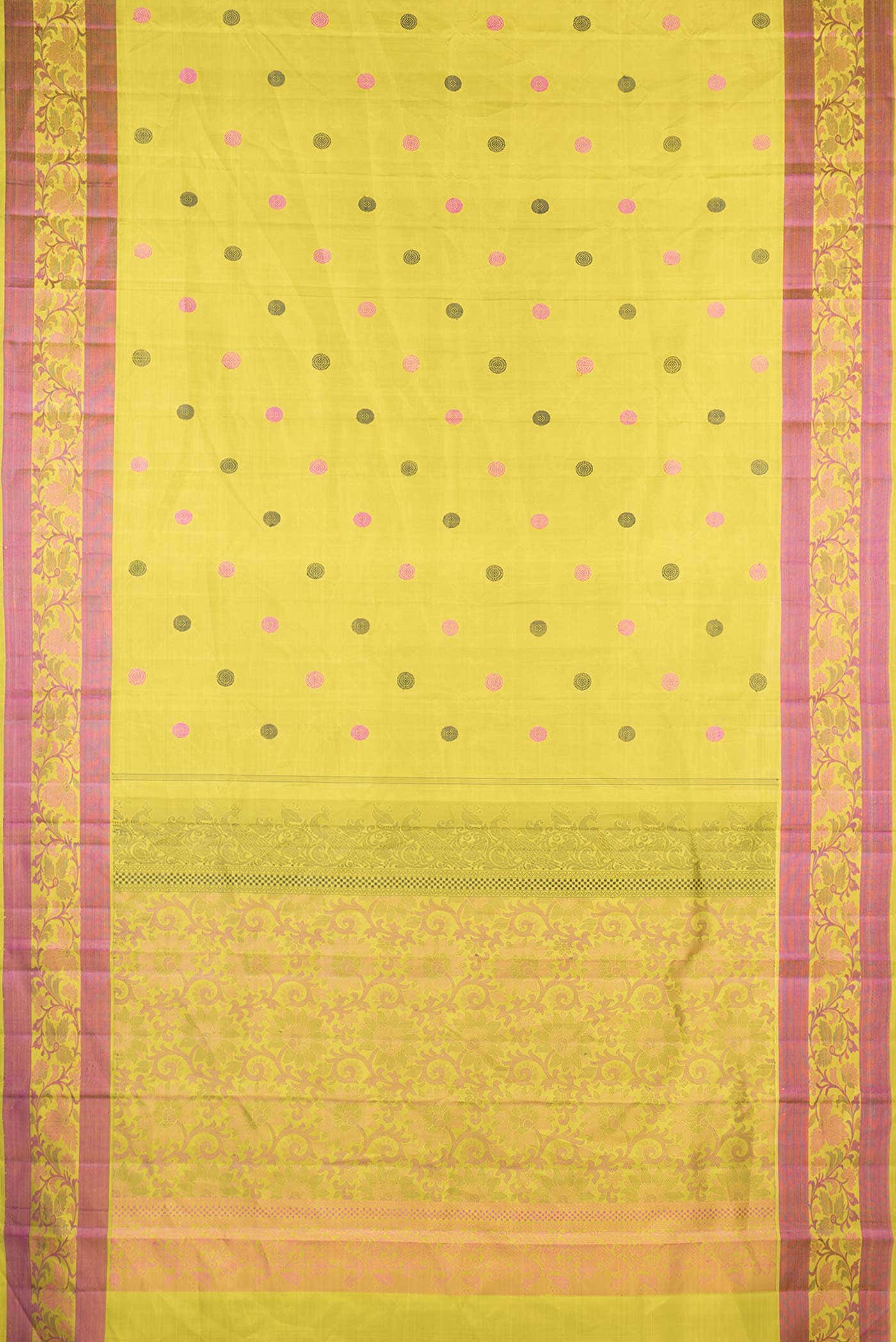 Green Dual Tone Kanjivaram Silk Saree - Image 4