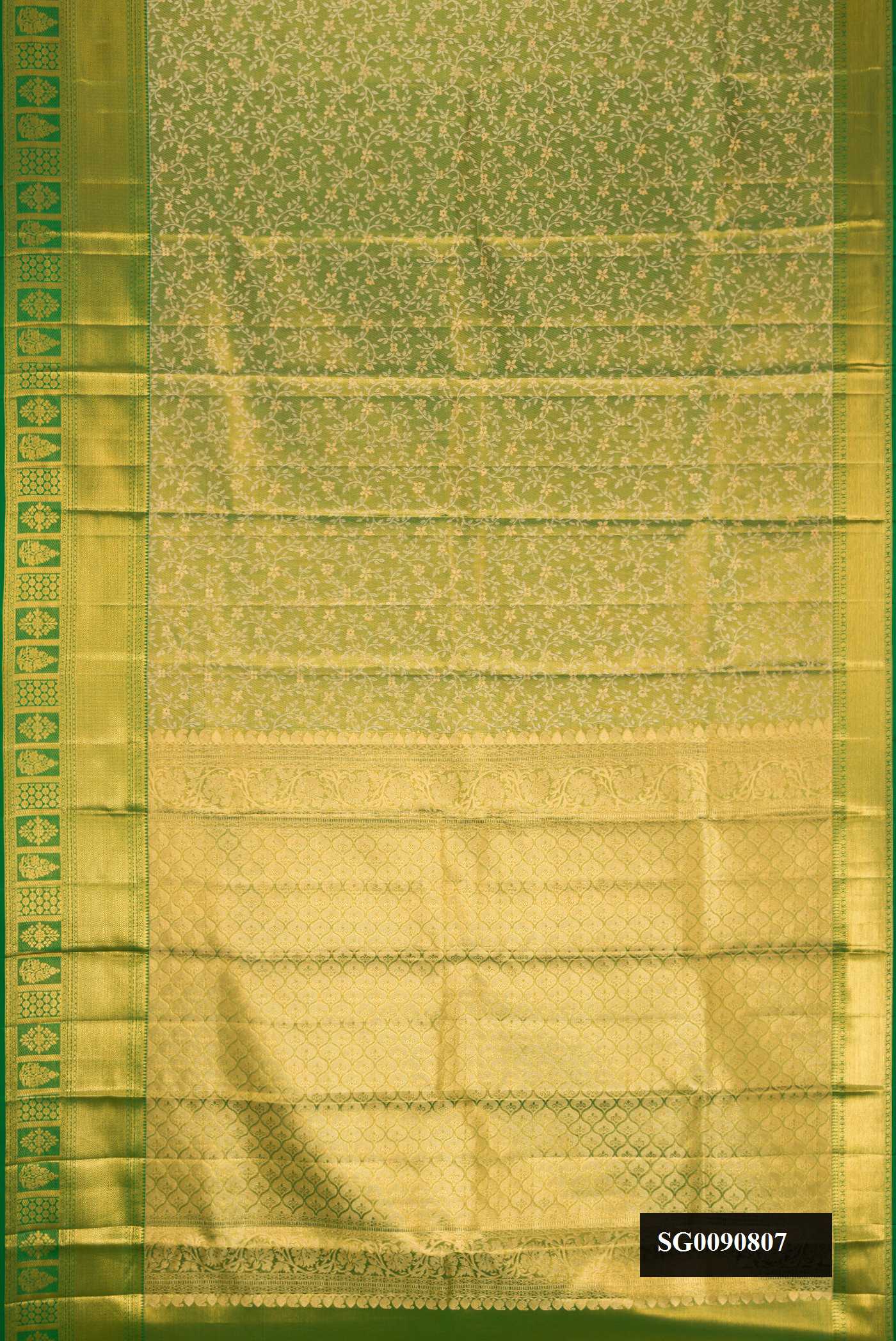 Green Dual Tone Kanchipuram Tissue Silk Saree