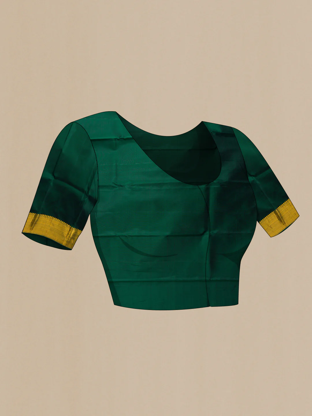 Bottle Green Kanjivaram Silk Saree - Image 5