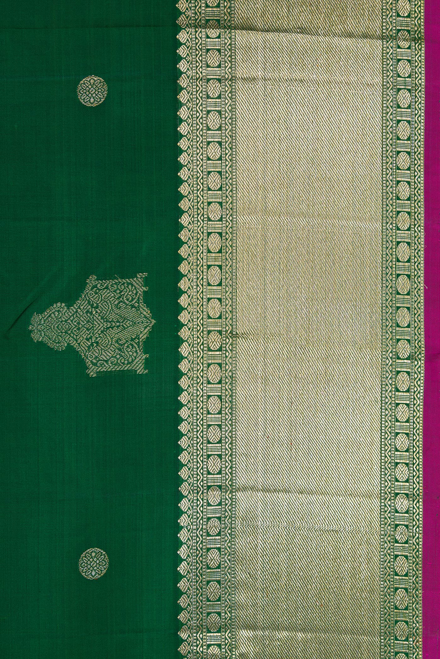 Bottle Green Kanjivaram Silk Saree - Image 3