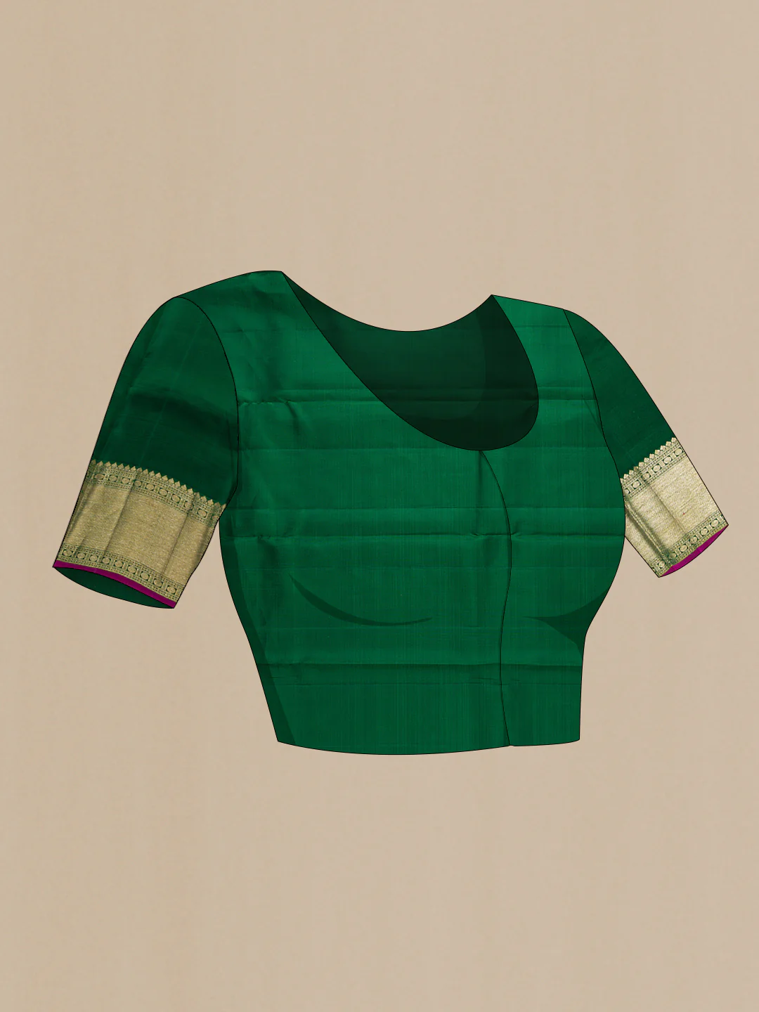 Bottle Green Kanjivaram Silk Saree - Image 5