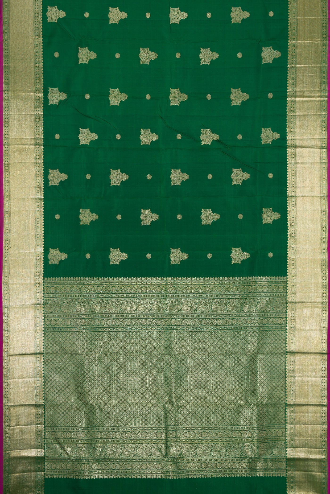 Bottle Green Kanjivaram Silk Saree - Image 6