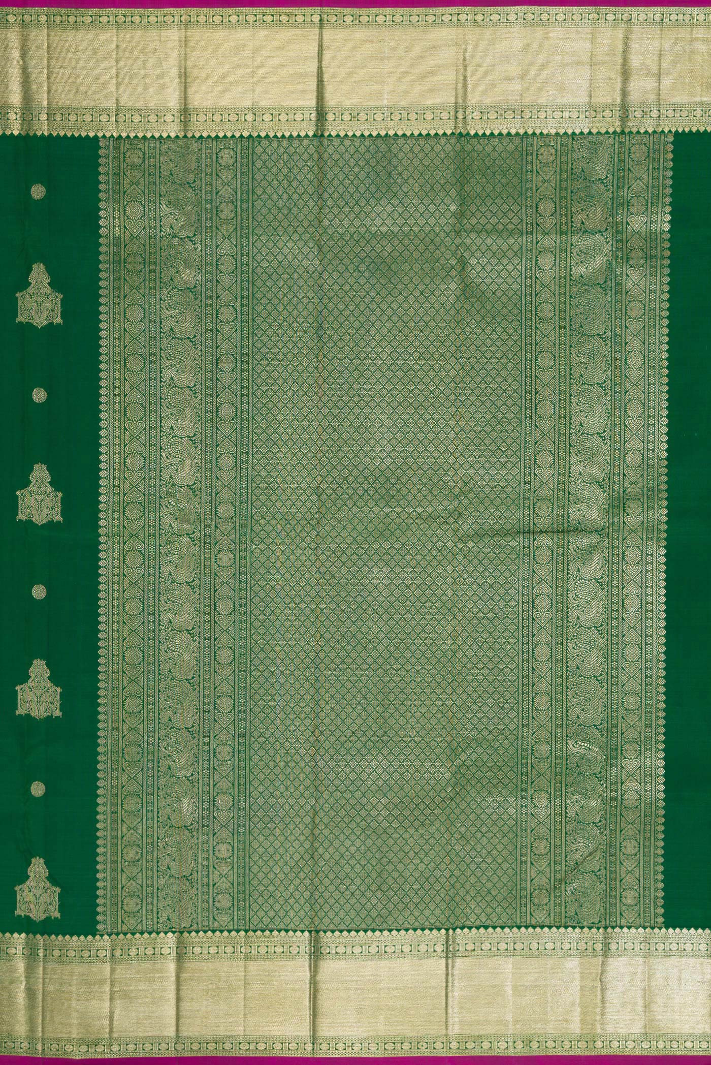 Bottle Green Kanjivaram Silk Saree - Image 7