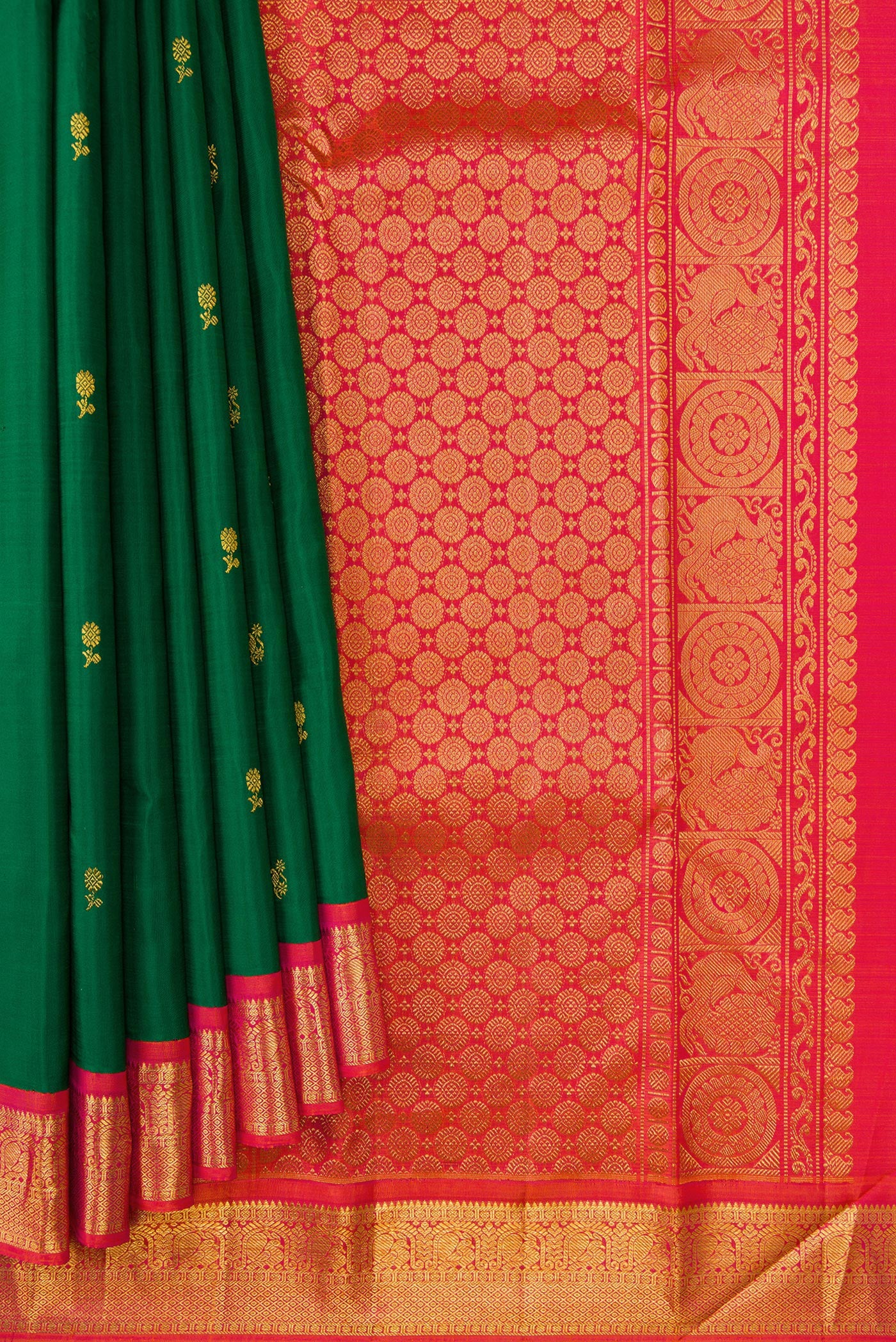 Green Kanjivaram Silk Saree - Image 4